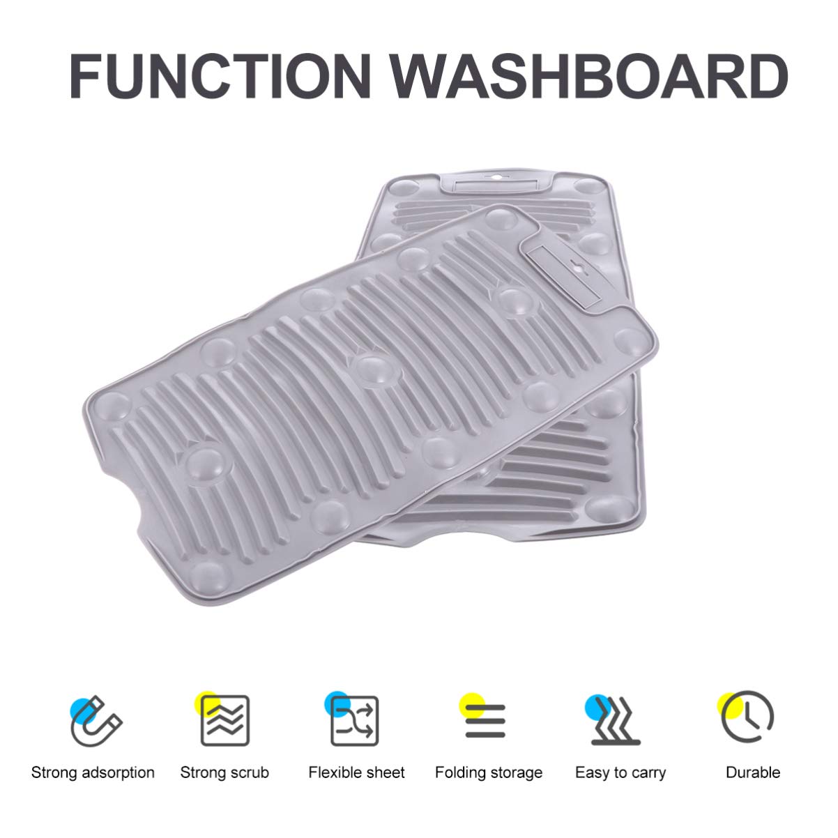 2 Pack Silicone Washboard - Non-Slip Scrubbing Board for Delicate Laundry, Hand Washing Clothes, Socks & Underwear - Compact & Portable for Travel, Camping & Small Space Living
