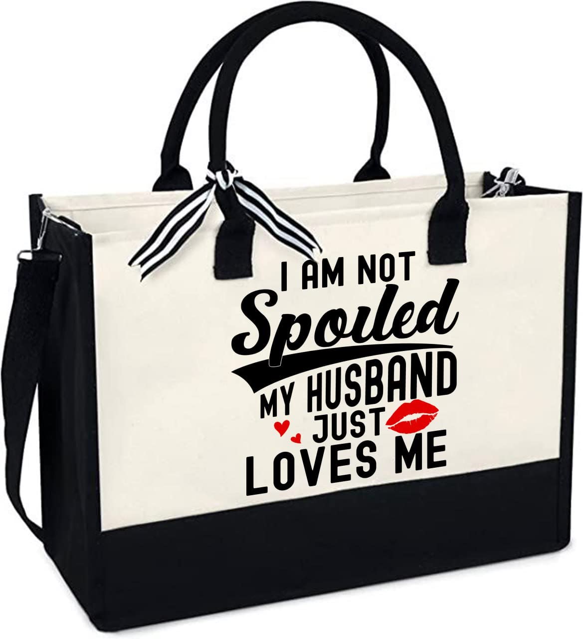 Mother's Day Gifts for Wife - Personalized Canvas Tote Bag from Husband | Thoughtful Present for Anniversary, Birthday & Special Occasions | Durable Shopping & Beach Bag for Women