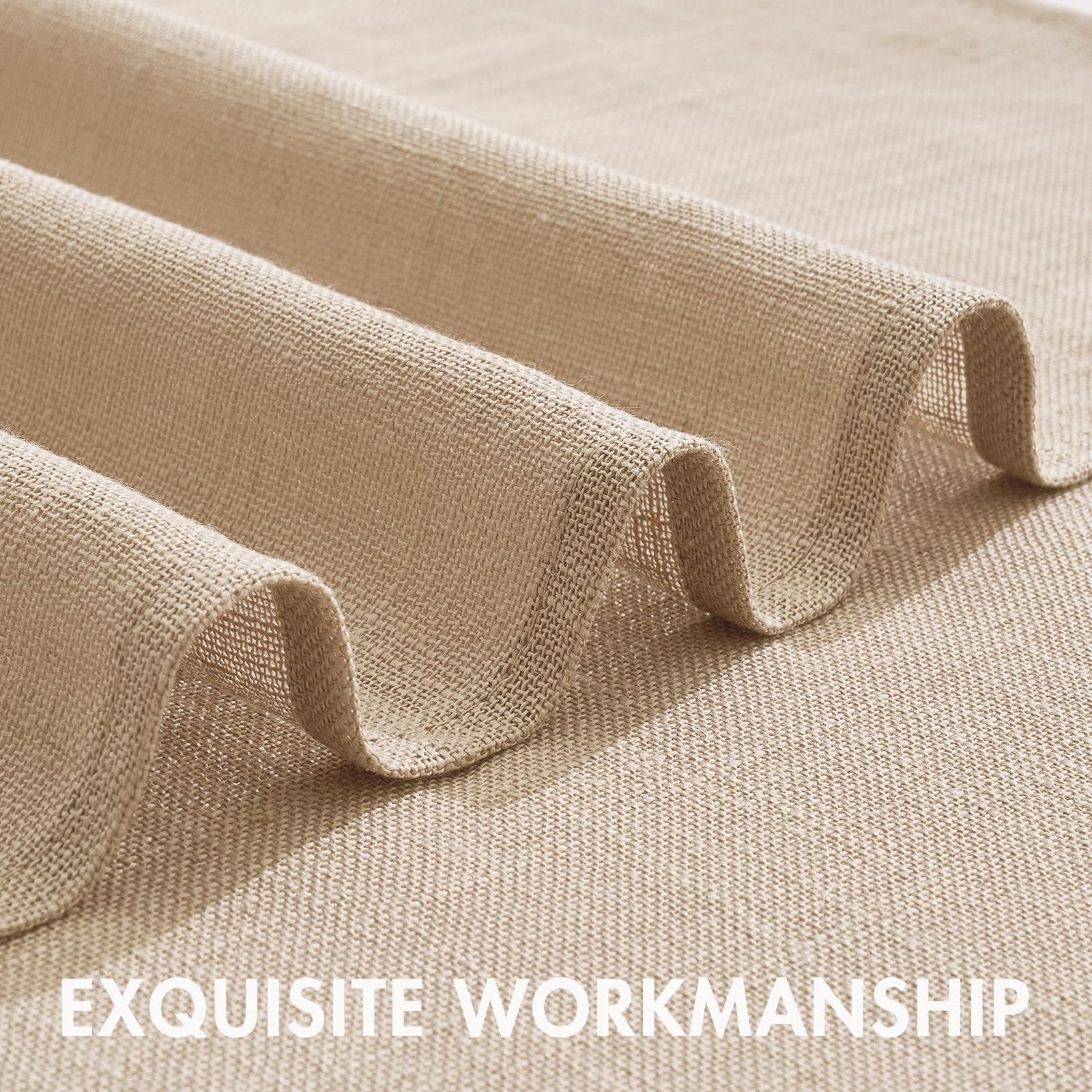 MIULEE 24 Inch Cafe Curtains - Farmhouse Style Semi-Sheer Linen Tier Curtains for Small Windows (2 Panels, W26