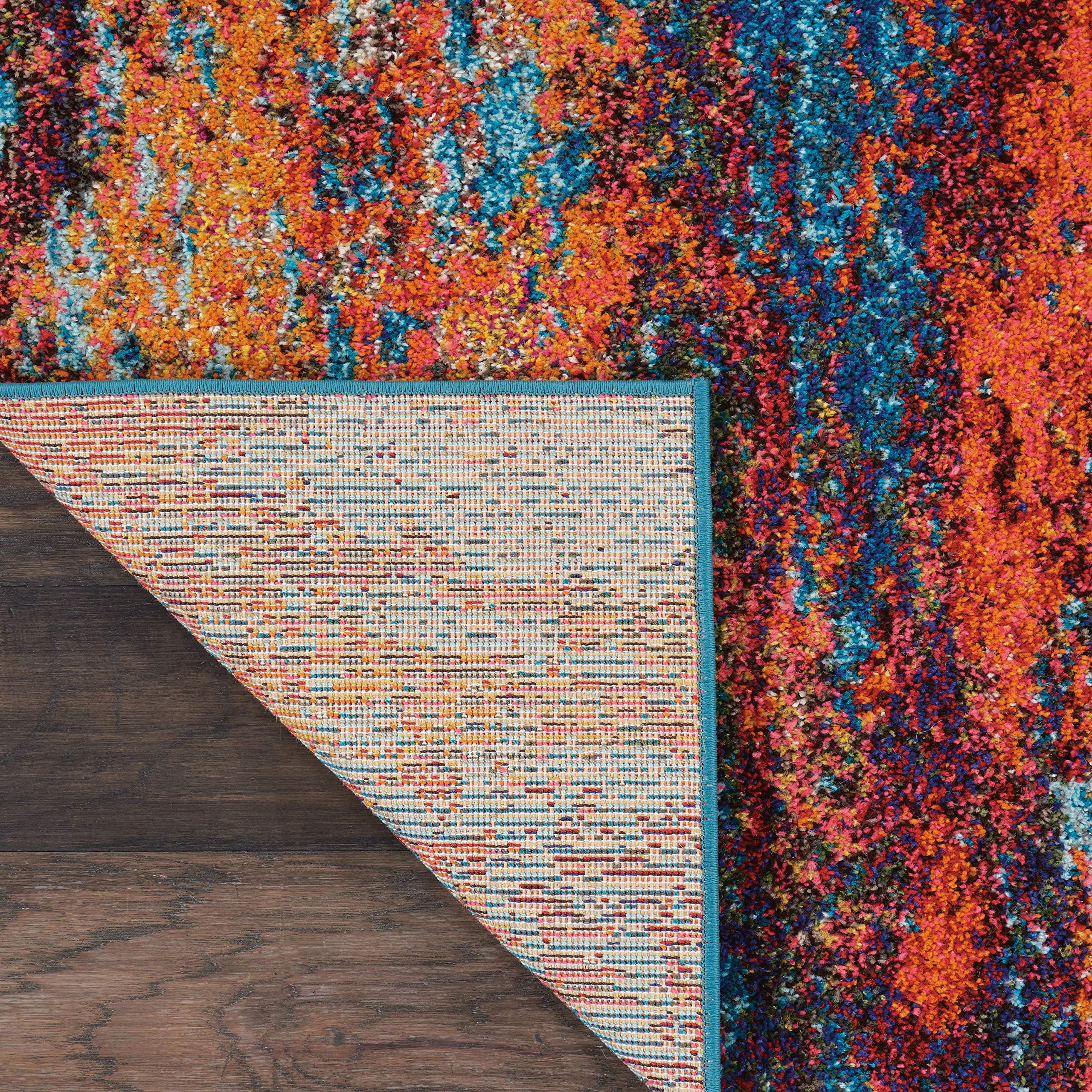 Nourison Celestial Red/Blue Atlantic 3' x 5' Contemporary Abstract Area Rug - Non-Shedding, Easy to Clean - Perfect for Bedroom, Living Room, Dining Room & Kitchen Decor (3x5)