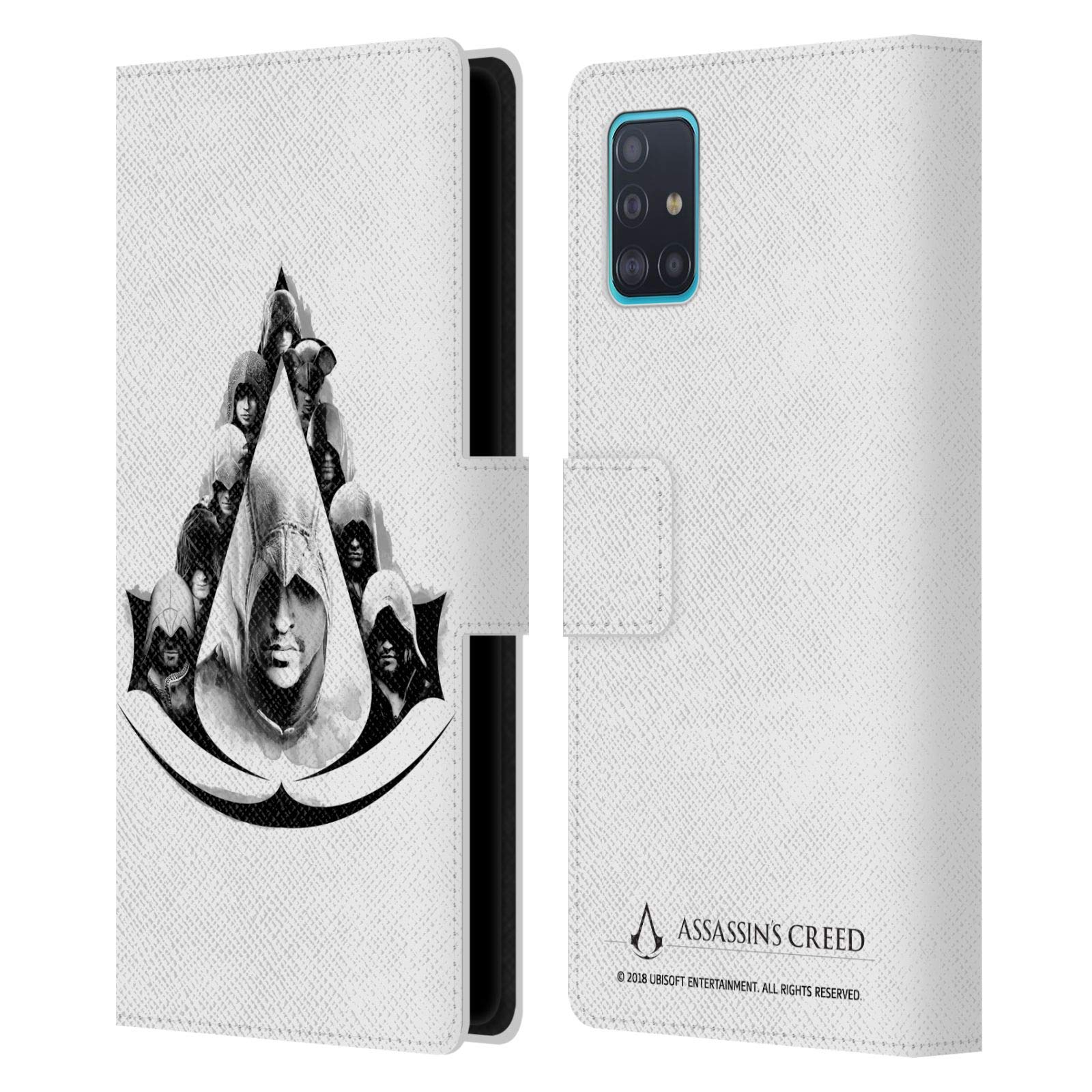 Officially Licensed Assassin's Creed Legacy Logo Leather Wallet Case for Samsung Galaxy A51 (2019) - Premium Book Cover with Character Designs | Perfect for Gaming Fans, Travel & Daily Protection