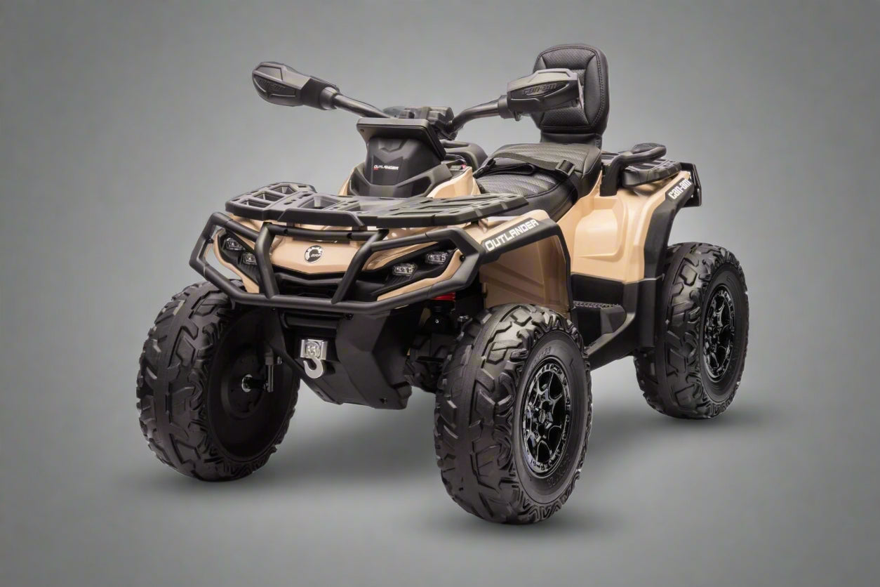24V Kids Ride On Can Am Outlander ATV with Bluetooth, 4-Wheel Suspension & LED Lights - 2-Seater Electric Toy Car for Boys & Girls - Perfect for Outdoor Play, Backyard Adventures & Birthday Gifts