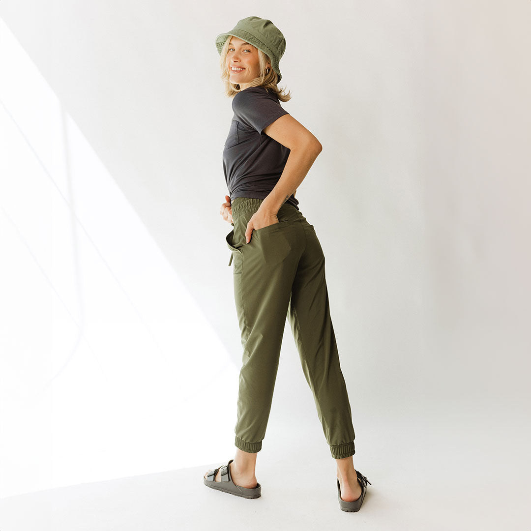 Comfortable Sage Green Destination Joggers for Women - Soft Lounge Pants for Yoga, Running & Casual Wear