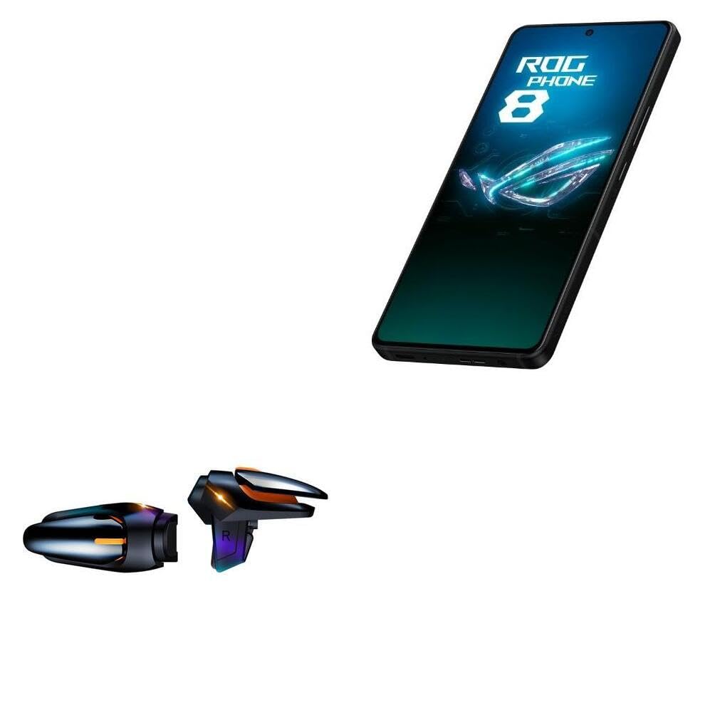 ASUS ROG Phone 8 Gaming Triggers - Touchscreen QuickTrigger Auto Buttons with Autofire for FPS Mobile Games | Jet Black | Perfect for PUBG Mobile, Call of Duty & Fortnite Battle Royale