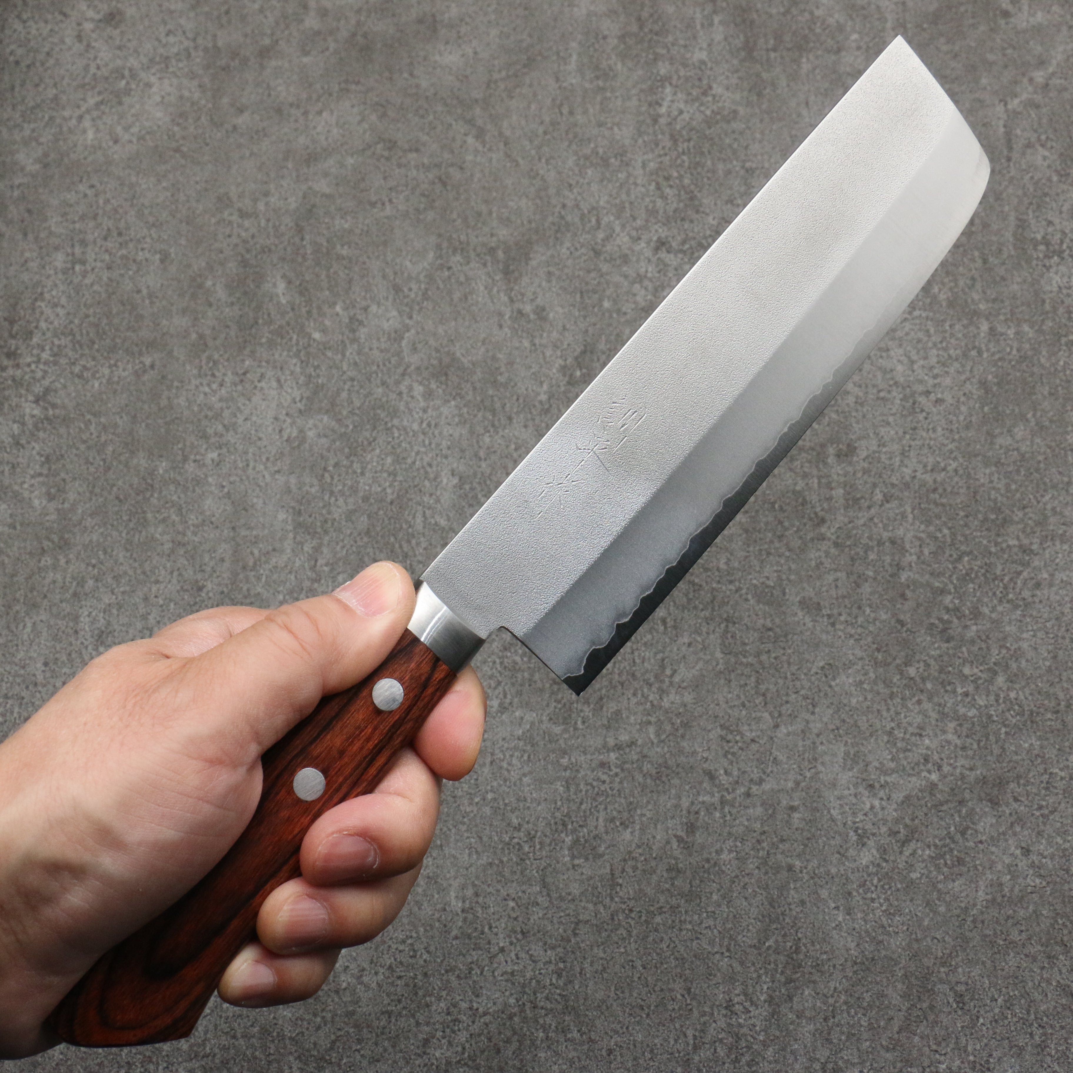 Kunihira VG1 Nashiji Usuba 165mm Japanese Chef Knife with Mahogany Handle - Perfect for Sushi, Vegetables & Precision Cutting