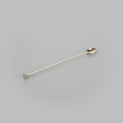 Premium Gold Plated Stainless Steel Bar Spoon & Muddler Set - 12