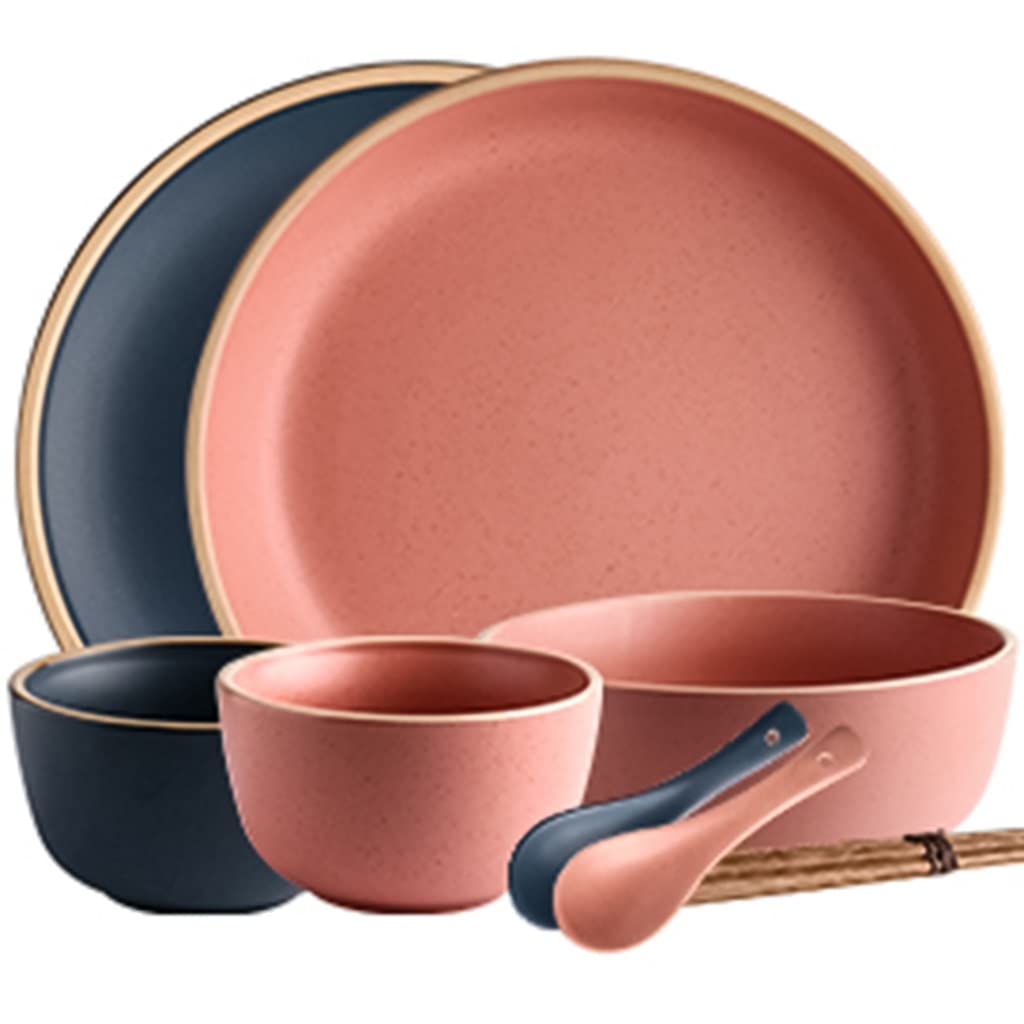Morandi 9-Piece Porcelain Dinnerware Set for 2 - Plates & Soup Bowls | Elegant Wedding & Housewarming Gift | Multi-Color Kitchen Tableware for Romantic Dinners & Special Occasions