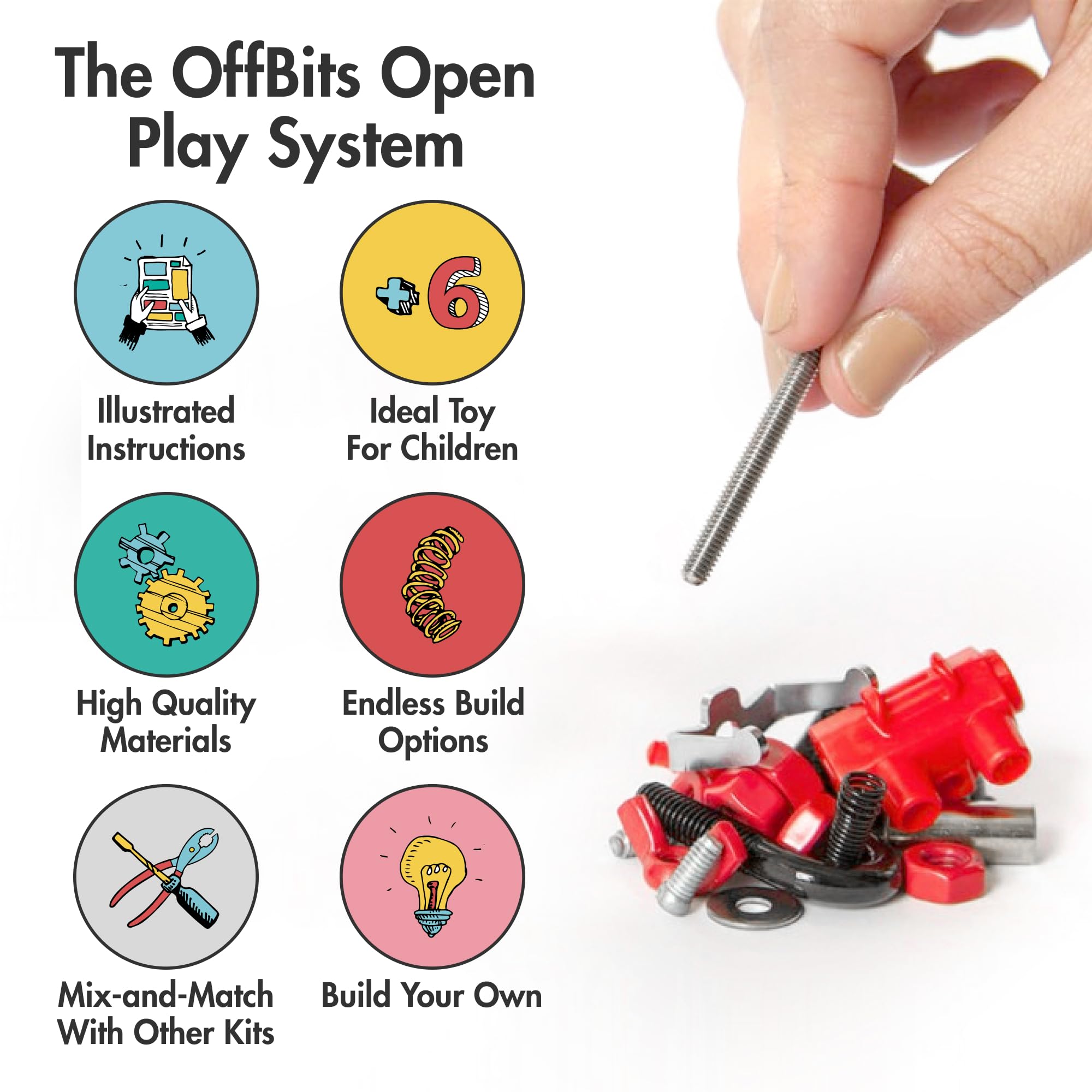The Off Bits STEM Building Toys Kit - DIY Robot Construction Set for Kids Ages 6-9 | Educational Engineering Toys for Boys & Girls | Creative Animal Robot Building Kit | Perfect STEM Learning Gift for Easter, Birthday & Classroom Activities