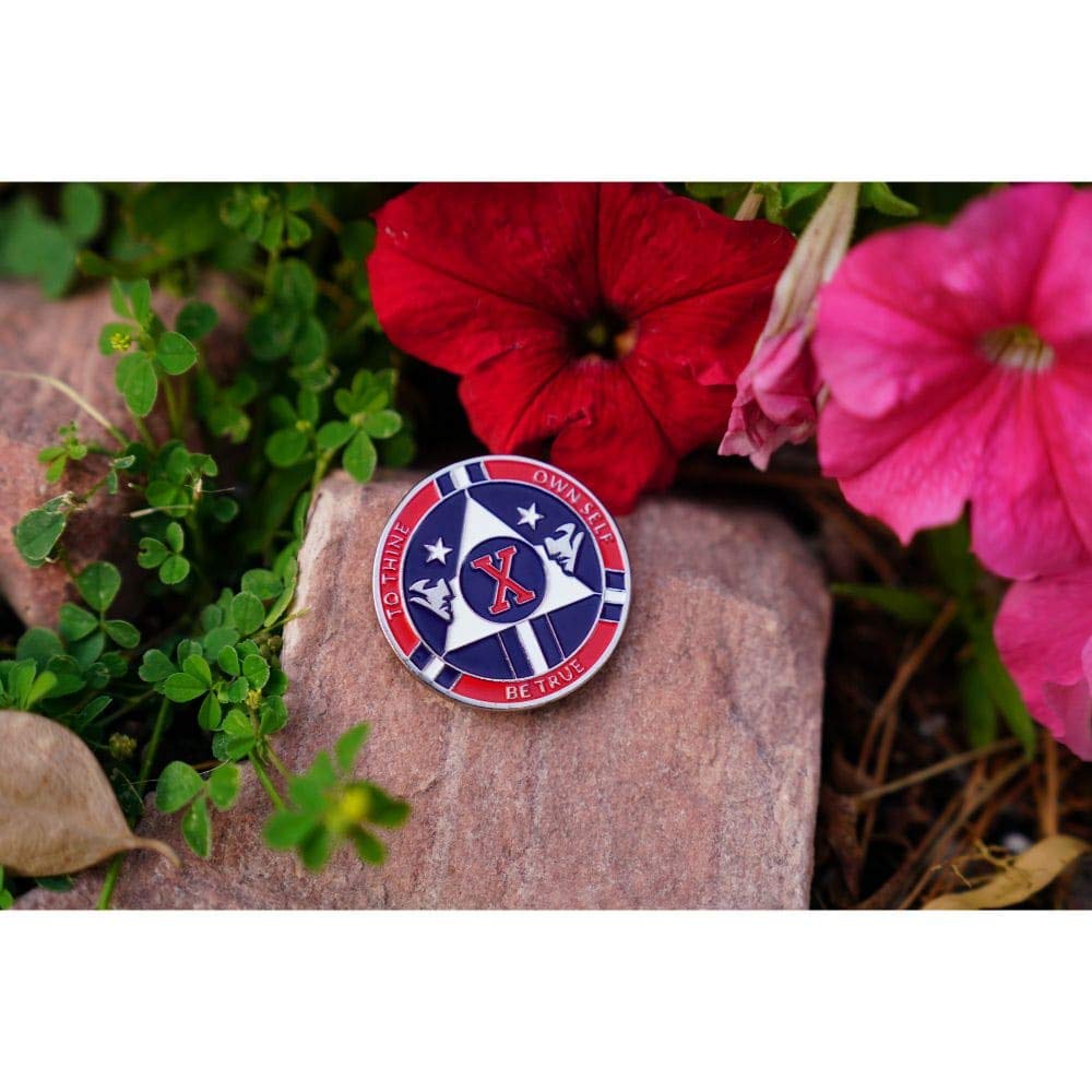 Red and Blue Double Patriot AA Medallion with Coin Capsule - Alcoholics Anonymous 1-50 Year Recovery Chip | MyRecoveryStore | Perfect for AA Meetings, Sobriety Milestones & 12-Step Program Gifts