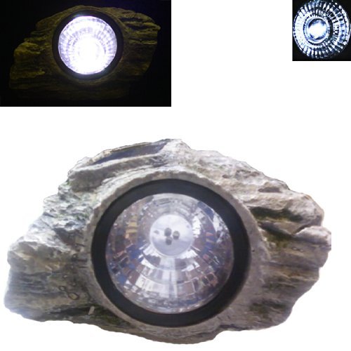 Pacific Solar Outdoor Garden Solar Rock Spot Light - 3 Bright LEDs Waterproof Landscape Lighting for Pathways, Patios, and Yard Decor