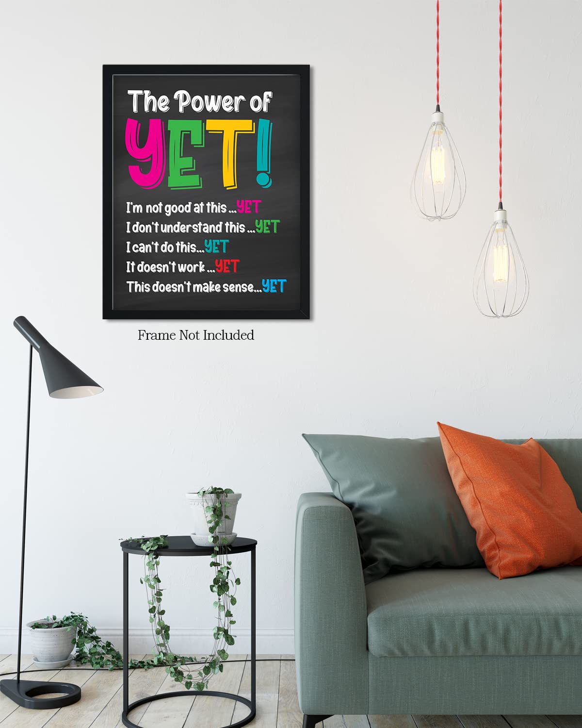 The Power of Yet - Motivational Mental Health Wall Art for School Psychologists & Counselors - 16x20 Unframed Classroom Poster - Inspirational Decor for Counseling Offices, Teacher Supplies & Kids Bedrooms