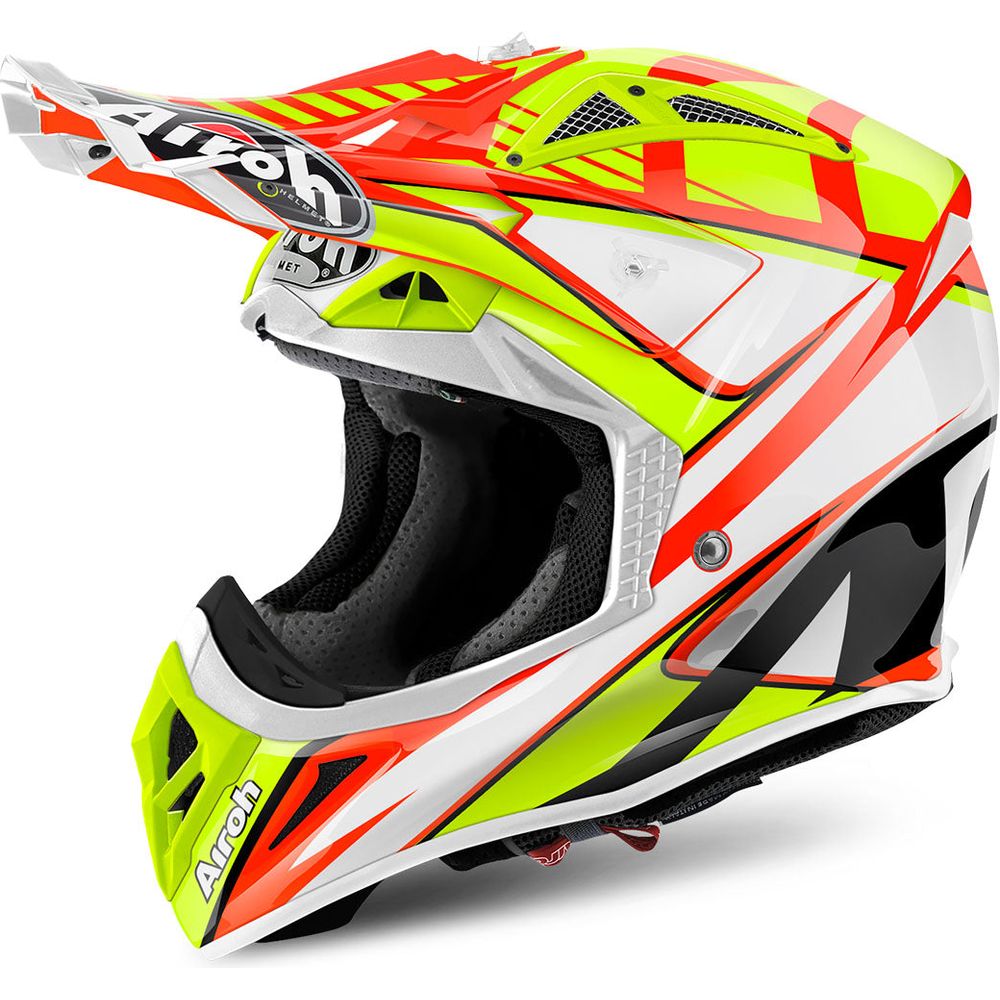 Airoh Aviator 2.2 Double Orange Motorcycle Helmet - Lightweight DOT Certified Full Face Helmet for Street Bike & Cruiser Riders - Perfect for Commuting, Touring & Racing