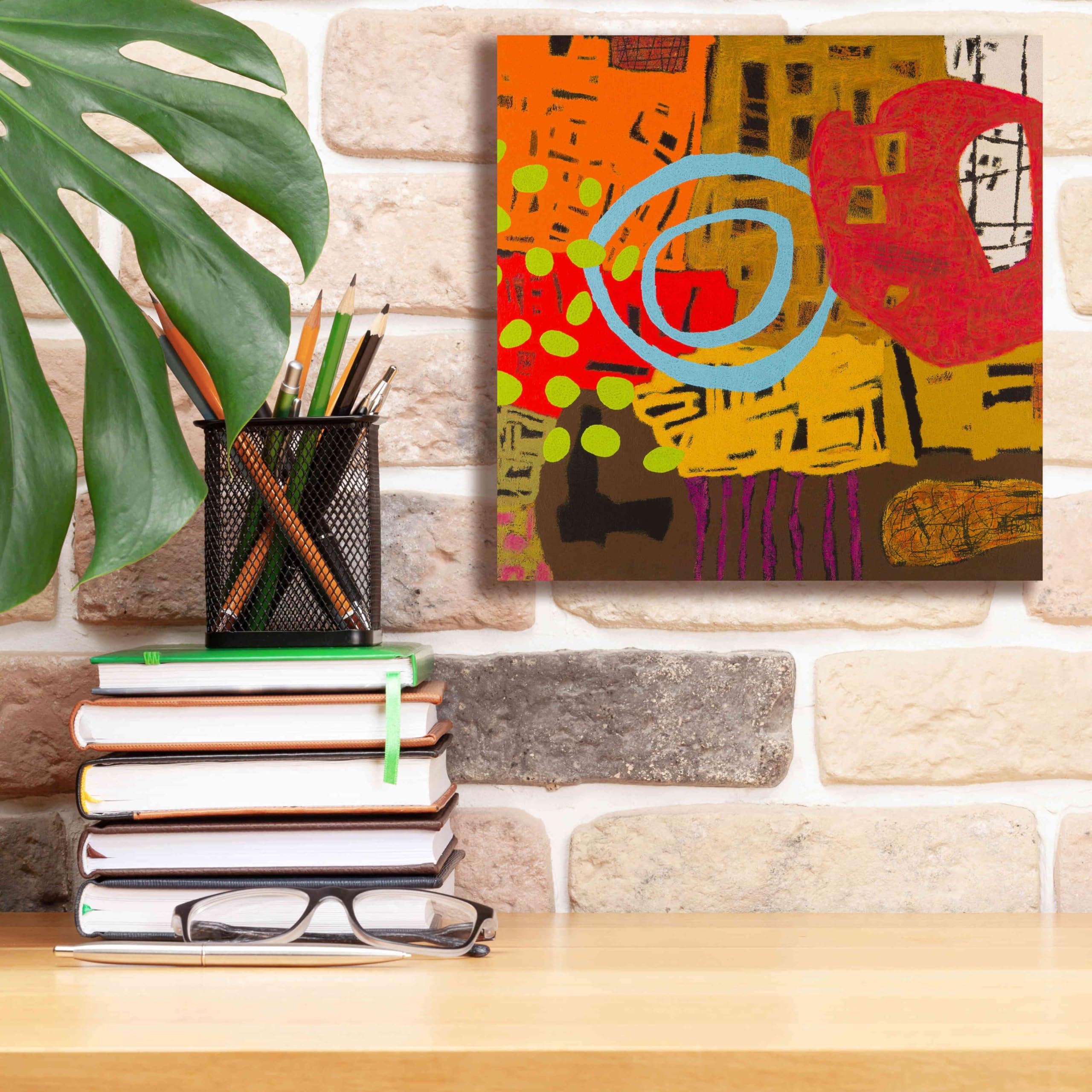 Epic Graffiti 'Conversations in the Abstract 28' by Downs - Premium Giclee Canvas Wall Art Print 12x12 Inches - Modern Abstract Graffiti Artwork for Living Room, Bedroom & Office Decor