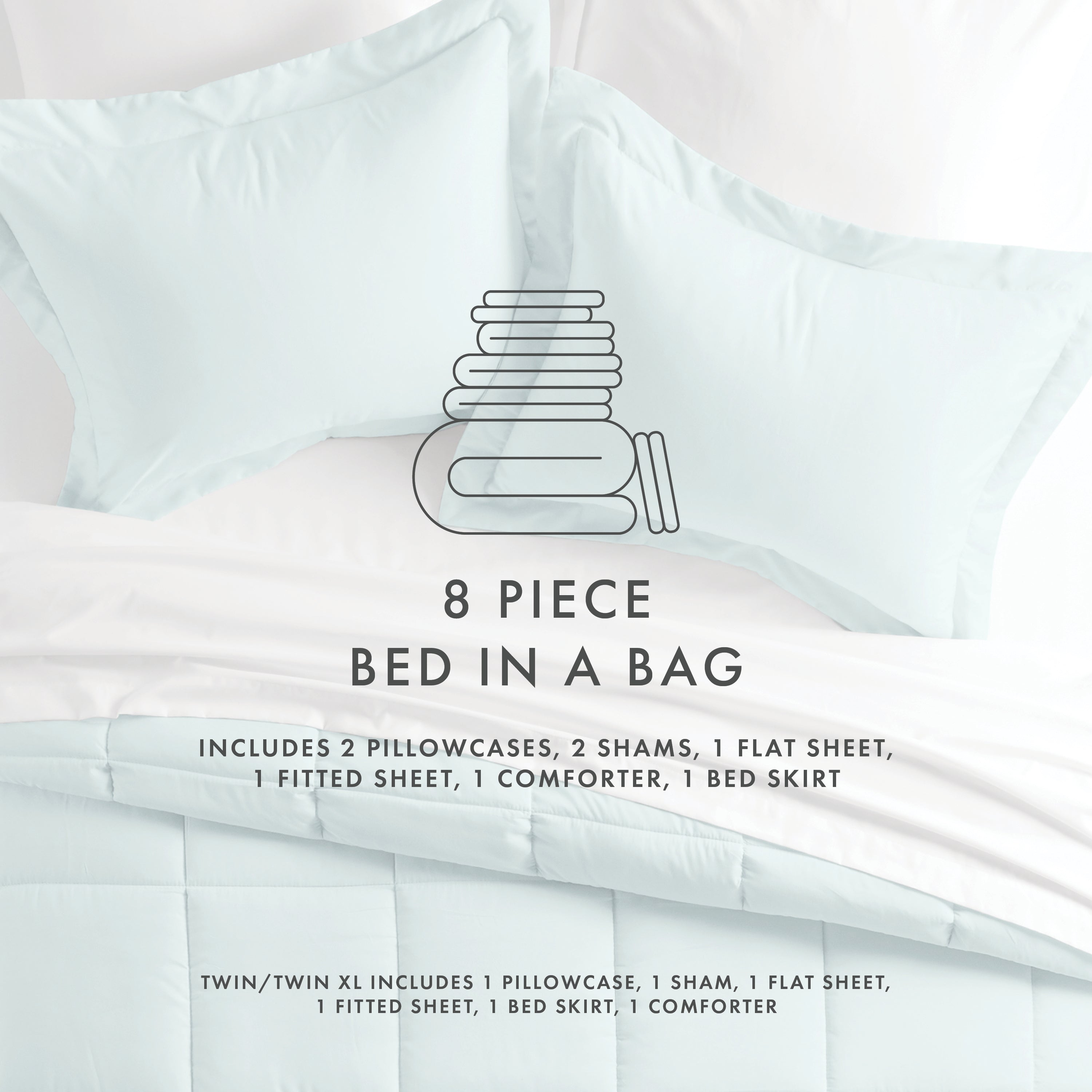 8-Piece Down Alternative Comforter Set - Hypoallergenic & Breathable Bedding Collection for All Seasons | Perfect for Master Bedroom, Guest Room, and Dorm Comfort