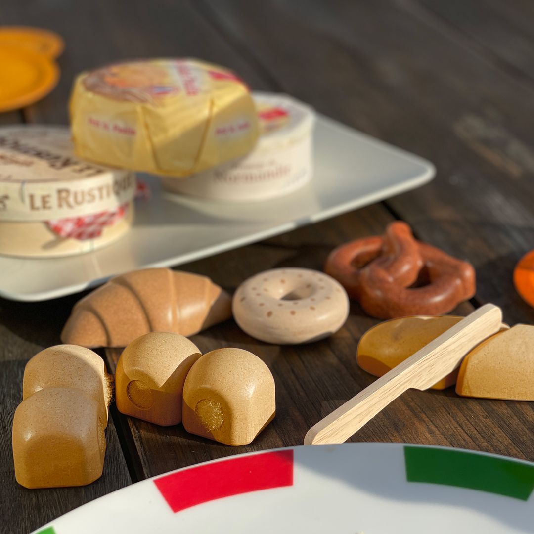 Wooden Bread Toy Set for Kids - Pretend Play Kitchen Accessories for Toddlers & Preschoolers - Perfect for Role Play, Learning & Imaginative Fun