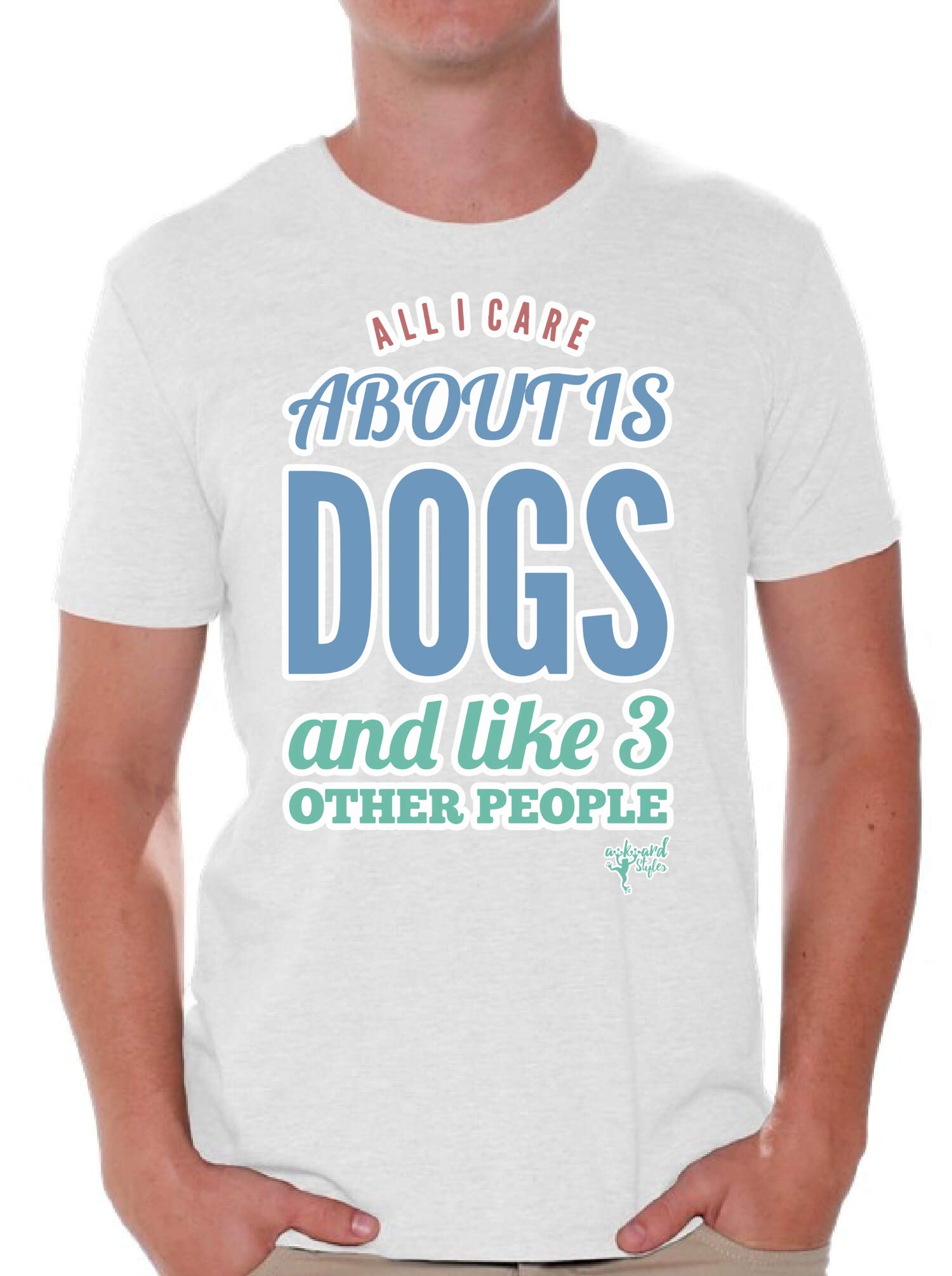Funny Dog Lover T-Shirt - All I Care About is Dogs Graphic Tee with Free Bookmark - Perfect Gift for Pet Owners & Dog Enthusiasts