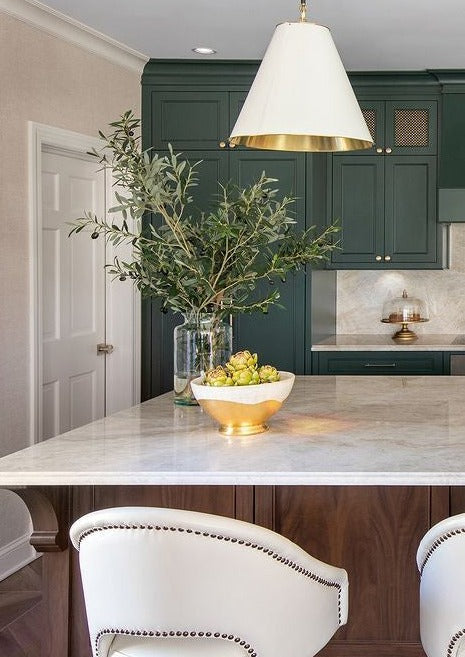 Artificial Olive Branch Arrangement in Glass Vase - 49