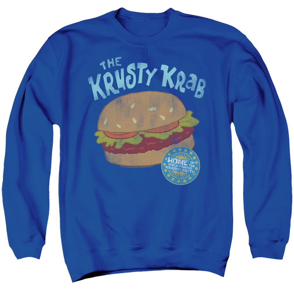 Popfunk Classic Spongebob Krusty Krab Unisex Adult Crewneck Sweatshirt | Cartoon Graphic Pullover Hoodie | Casual Streetwear for Men & Women | Perfect for Cosplay, Gifts & Everyday Wear