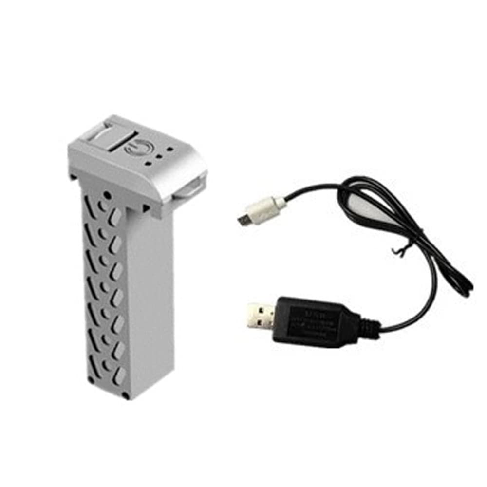 4D F3 Drone Battery with Charger - 7.4V 2000mAh LiPo Battery & USB Charging Cable for RC Drones - 23-25 Min Flight Time - Spare Part Accessory (1 Battery + 1 Charger) - Perfect for Aerial Photography, FPV Racing, and Extended Drone Flight Sessions