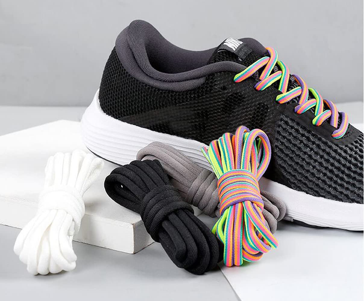 Premium Round Shoelaces for Sneakers, Boots & Athletic Shoes - Durable Thick Laces for Sports, Canvas Shoes & Casual Wear - Perfect for Running, Hiking & Everyday Use