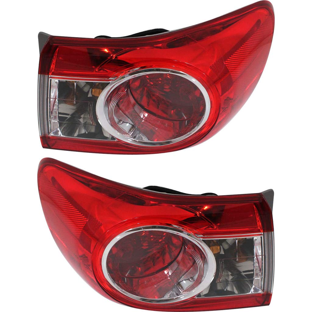 2011-2013 Toyota Corolla Replacement Rear Tail Lights Set (Driver & Passenger Side) - Compatible with Canada Models TO2804111 TO2805111 | OEM# 81560-02580 81550-02580 - Perfect for Night Driving Safety & Vehicle Customization