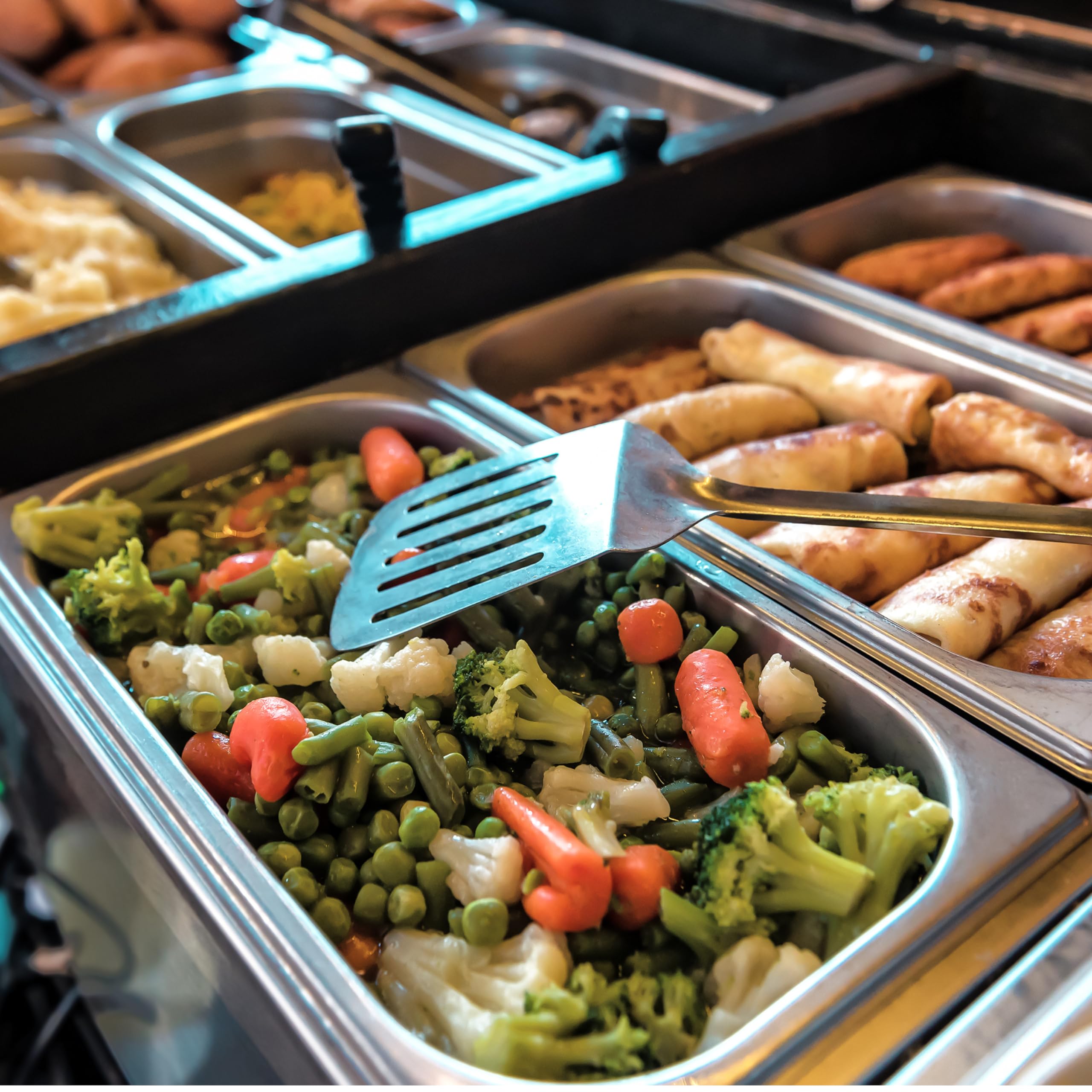 FSE 1/2 Size Long Stainless Steel Steam Table Pan Covers with Handles - NSF Certified, Dishwasher Safe (Set of 12) - Perfect for Commercial Kitchens, Buffets & Food Service