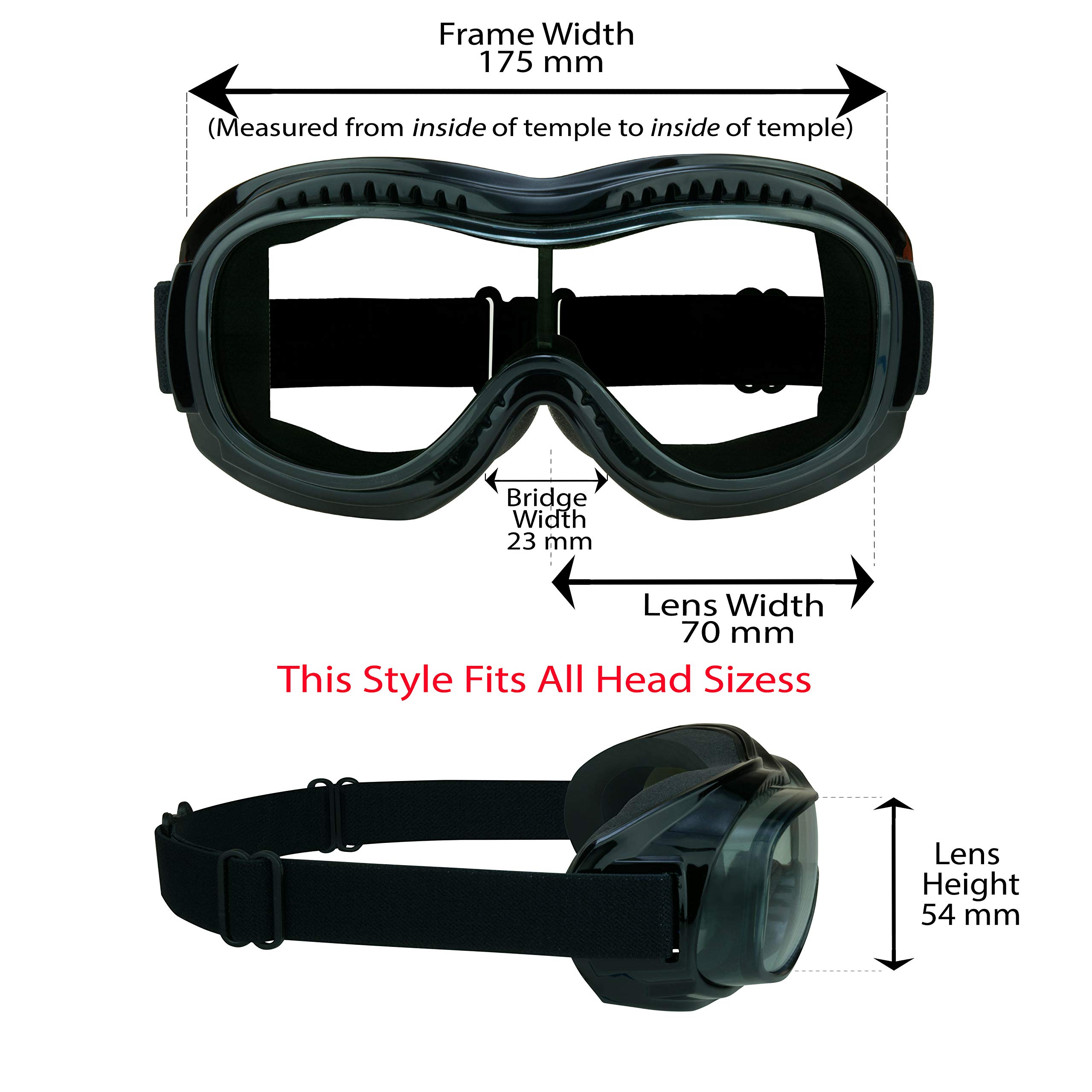 Bikershades Motorcycle Riding Over Glasses Goggles for Men & Women - UV Protection, Anti-Fog, Windproof - Perfect for Day & Night Riding, Commuting, and Outdoor Adventures
