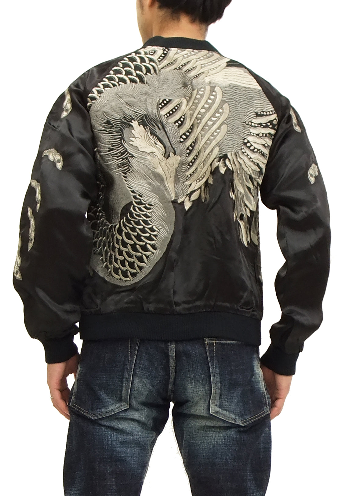 Japanese Phoenix Sukajan Jacket for Men - Vintage Souvenir Bomber with Embroidered Design - Perfect for Streetwear, Cosplay & Casual Fashion