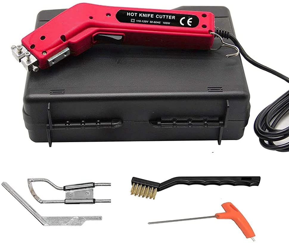 Professional Handheld Hot Knife Fabric Cutter - Electric Heat Sealer for Rope, Cloth & Synthetic Materials | Precision Cutting Tool with Adjustable Temperature & Cutter Foot | Perfect for DIY Crafts, Upholstery & Marine Rope Repair