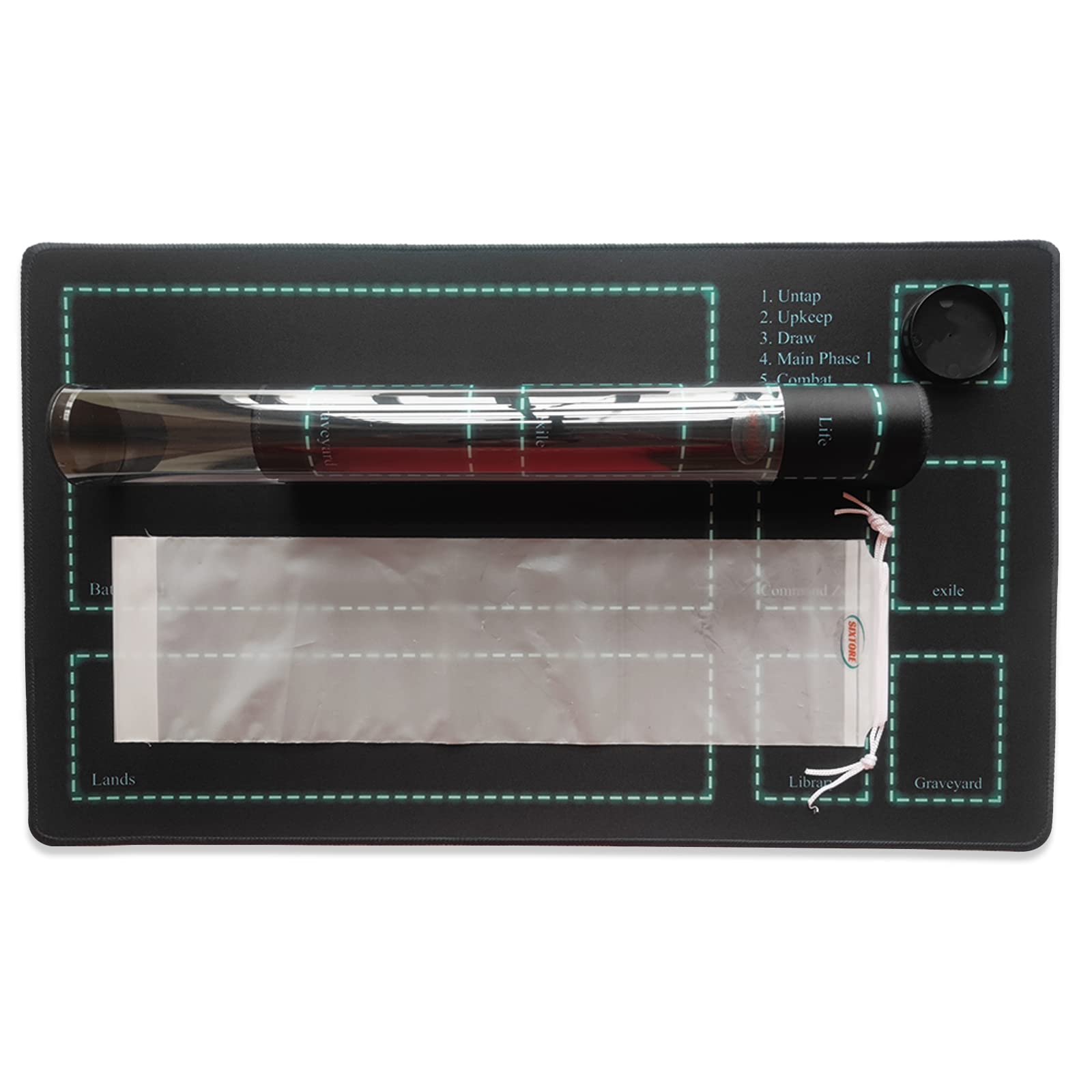 Premium MTG Playmat with Stitched Field Rules Zones - Includes Free Plastic Storage Tube & Bag | Perfect for Magic: The Gathering Beginners | Great for Tournaments, Casual Play & Home Game Nights