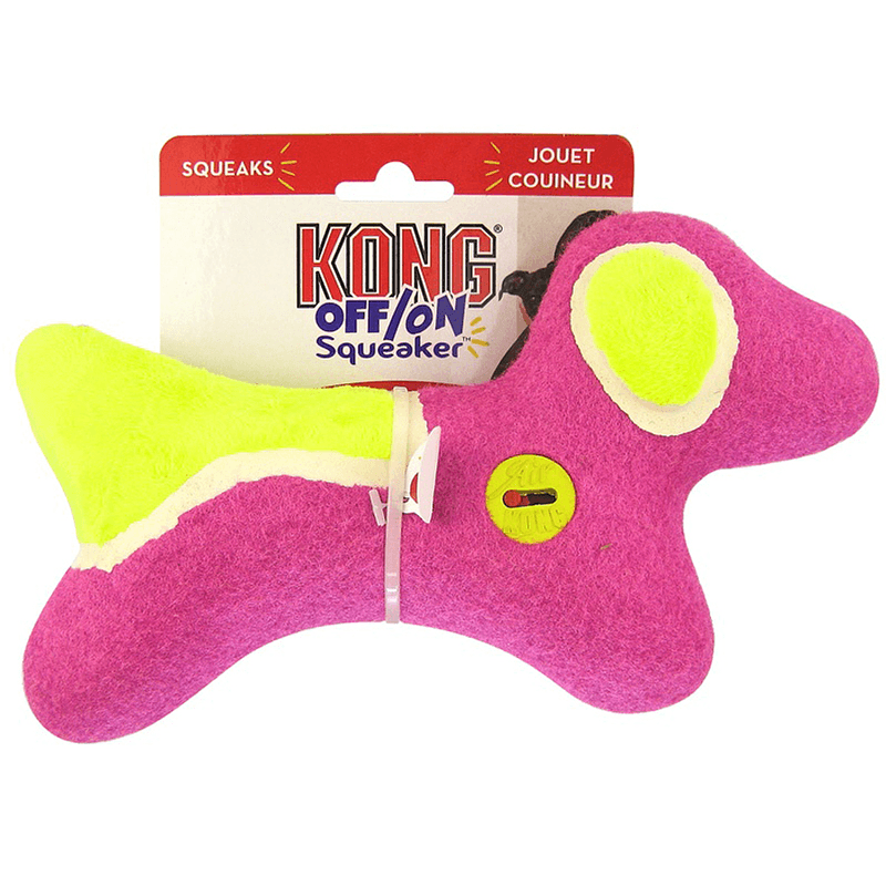 Kong On/Off Dog Toy with Squeaker - Durable Chew Toy for Small & Large Dogs - Perfect for Playtime, Training & Anxiety Relief