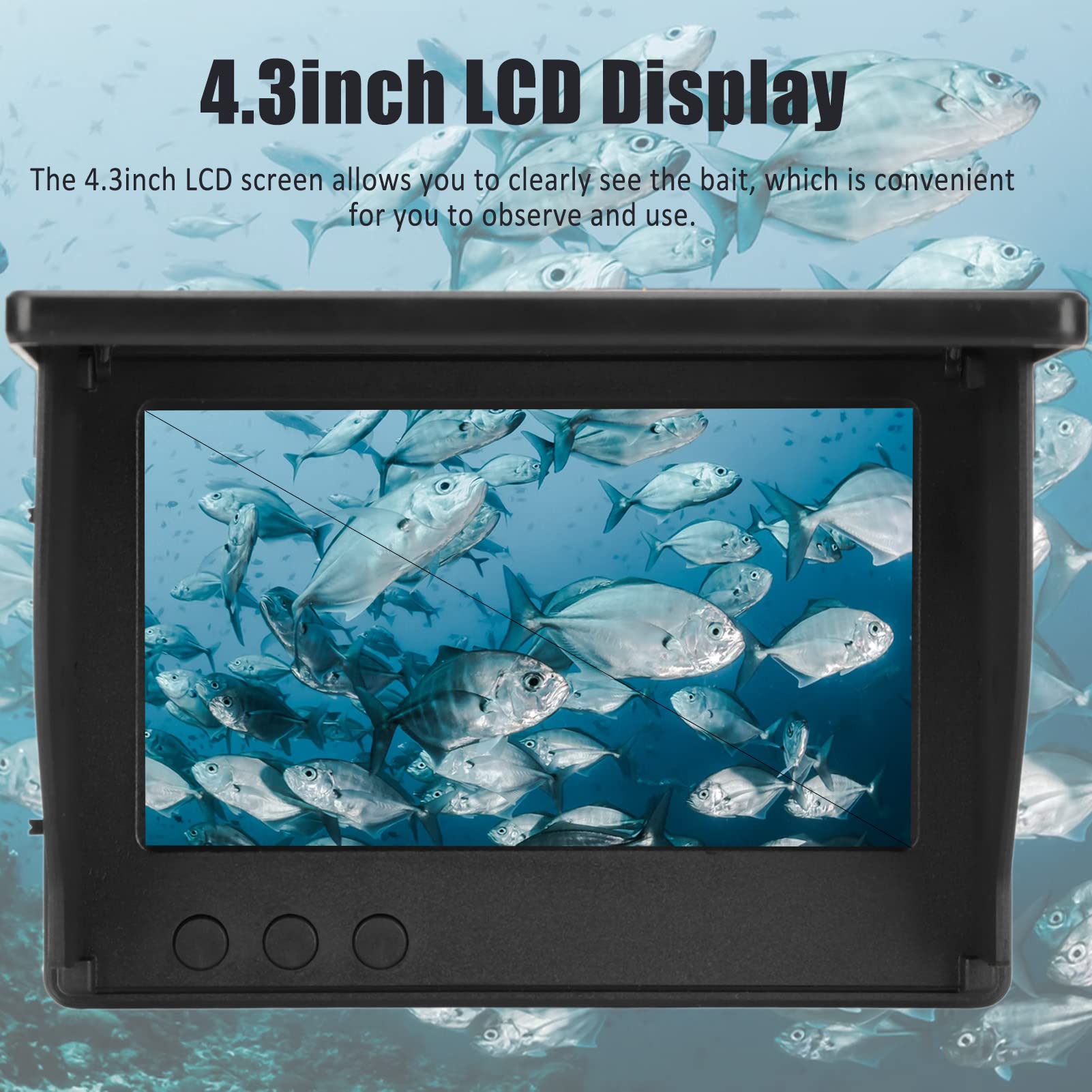 Yoidesu 4.3 Inch Fish Finder with Full Viewing Angle Screen - 800x480 HD Underwater Fishing Camera, 5000mAh Rechargeable Battery for Sea, Ice & Lake Fishing - Supports 3.5mm Camera Interface | Perfect for Deep Water Fishing, Ice Hole Exploration & Boat Angling Adventures