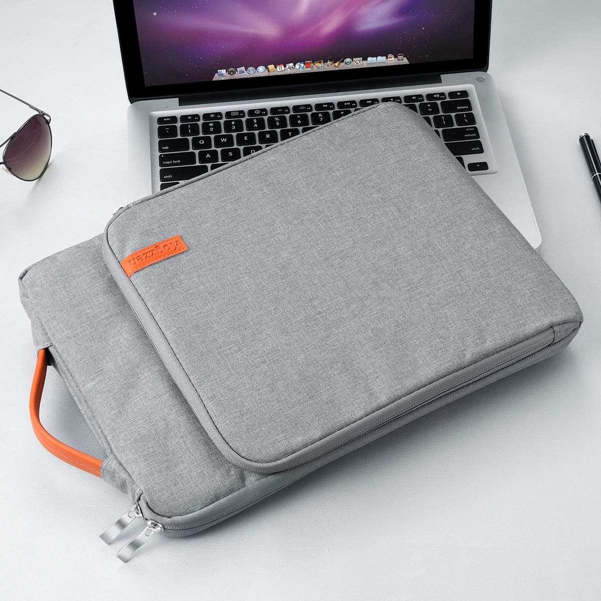 13-14 Inch Waterproof Laptop Sleeve Case for MacBook Air 13.3/MacBook Pro 14/Dell XPS 13/Surface Laptop 13.5 - Protective Padded Bag for iPad Pro 12.9, HP, Dell, Asus, Acer Chromebooks (Gray) | Perfect for Work, Travel & School Commute
