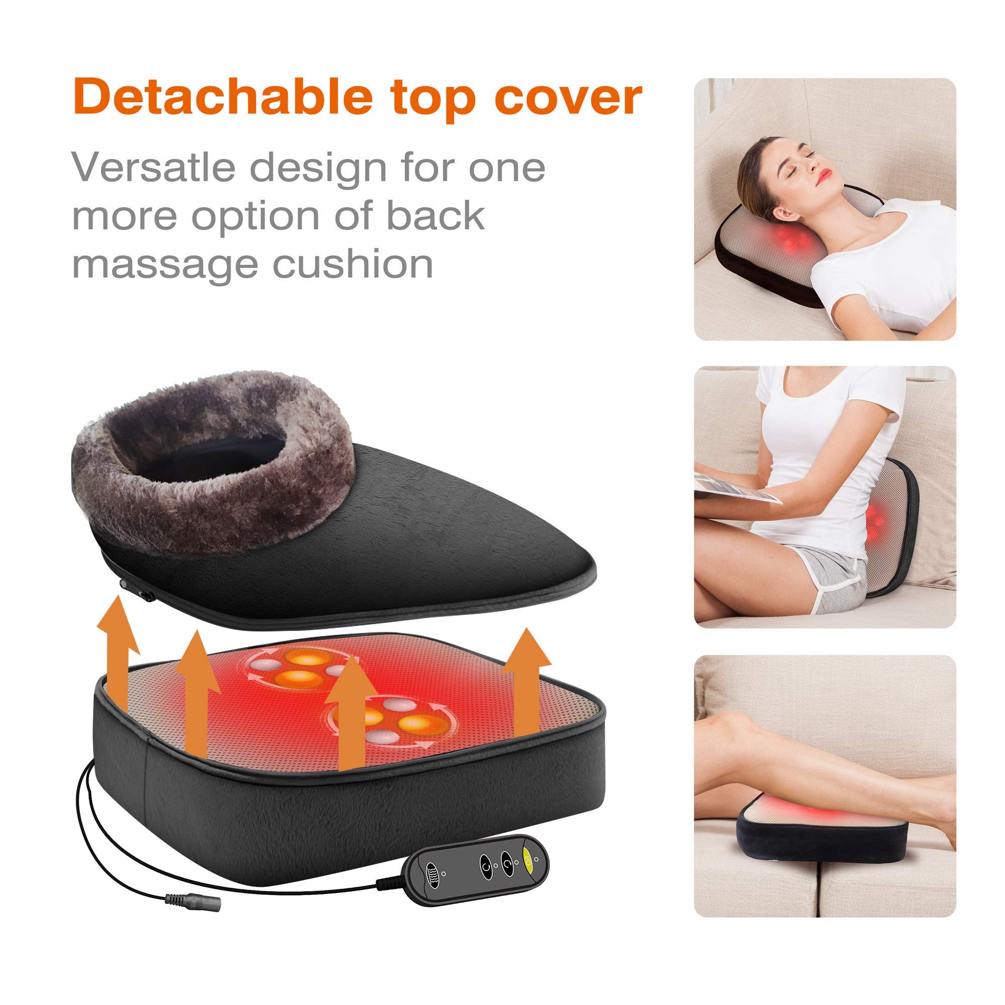 Snailax Shiatsu Air Compression Back and Foot Massager Set - Neck, Back, Shoulder Pain Relief with Vibration Massage Seat Cushion - Perfect for Home, Office, and Car Use