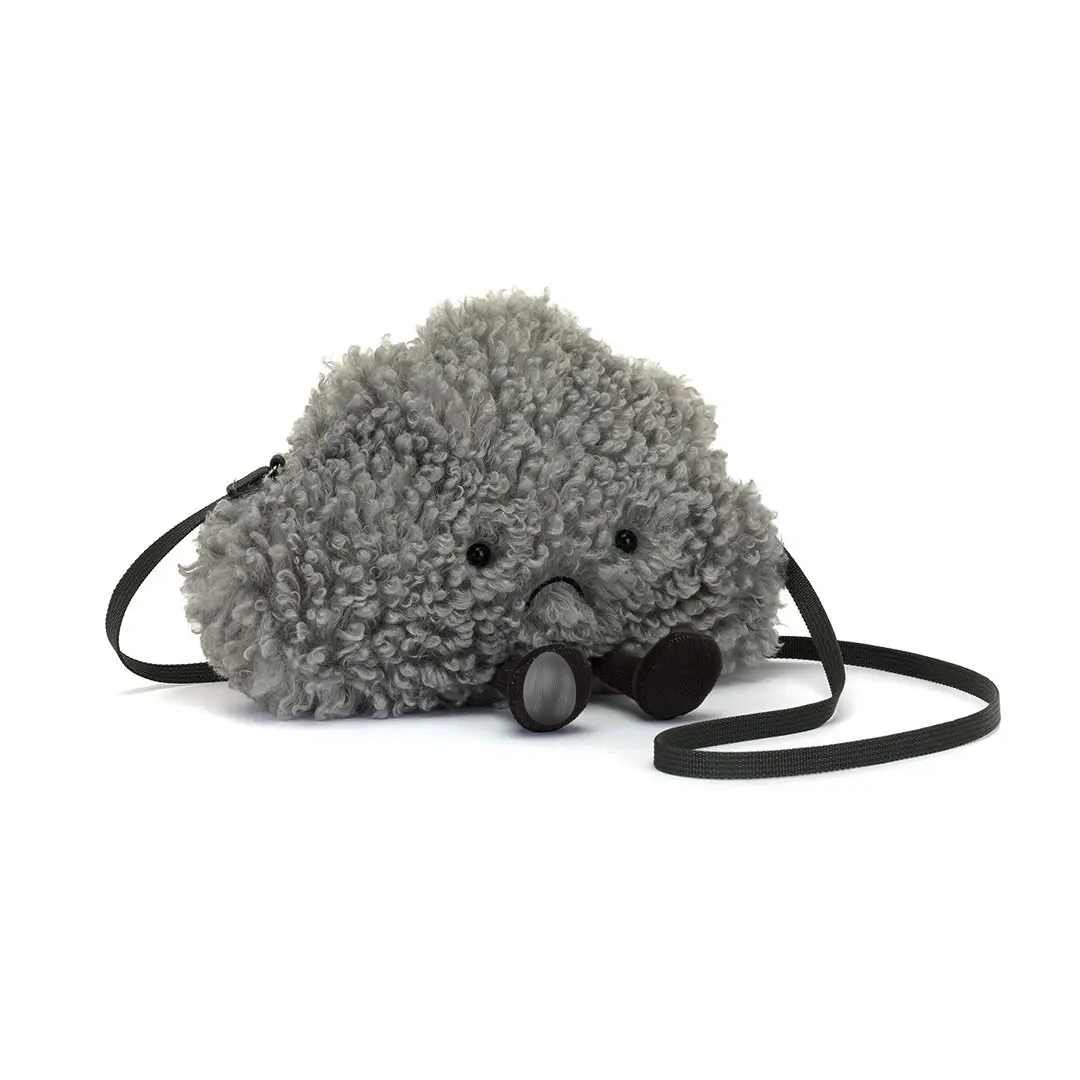 Jellycat Amuseable Storm Cloud Bag - Soft Plush Cloud-Shaped Handbag for Women & Girls | Unique Gift for Rainy Days, Themed Parties & Everyday Use