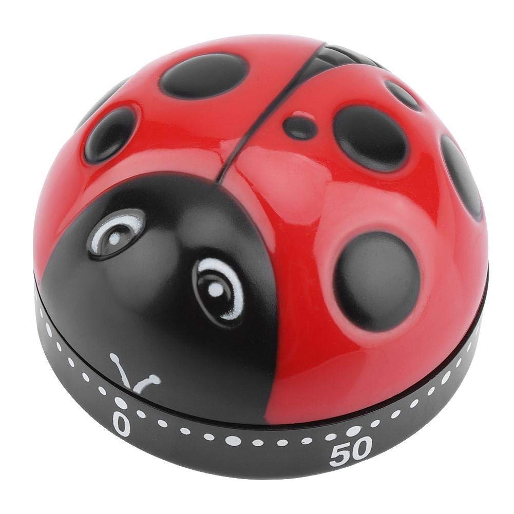 MAGT Ladybug Kitchen Timer - 60 Minute Mechanical Wind-Up Egg Timer for Cooking, Baking, Offices & Labs | Perfect for Boiling Eggs, Baking, Experiments & Productivity Tracking
