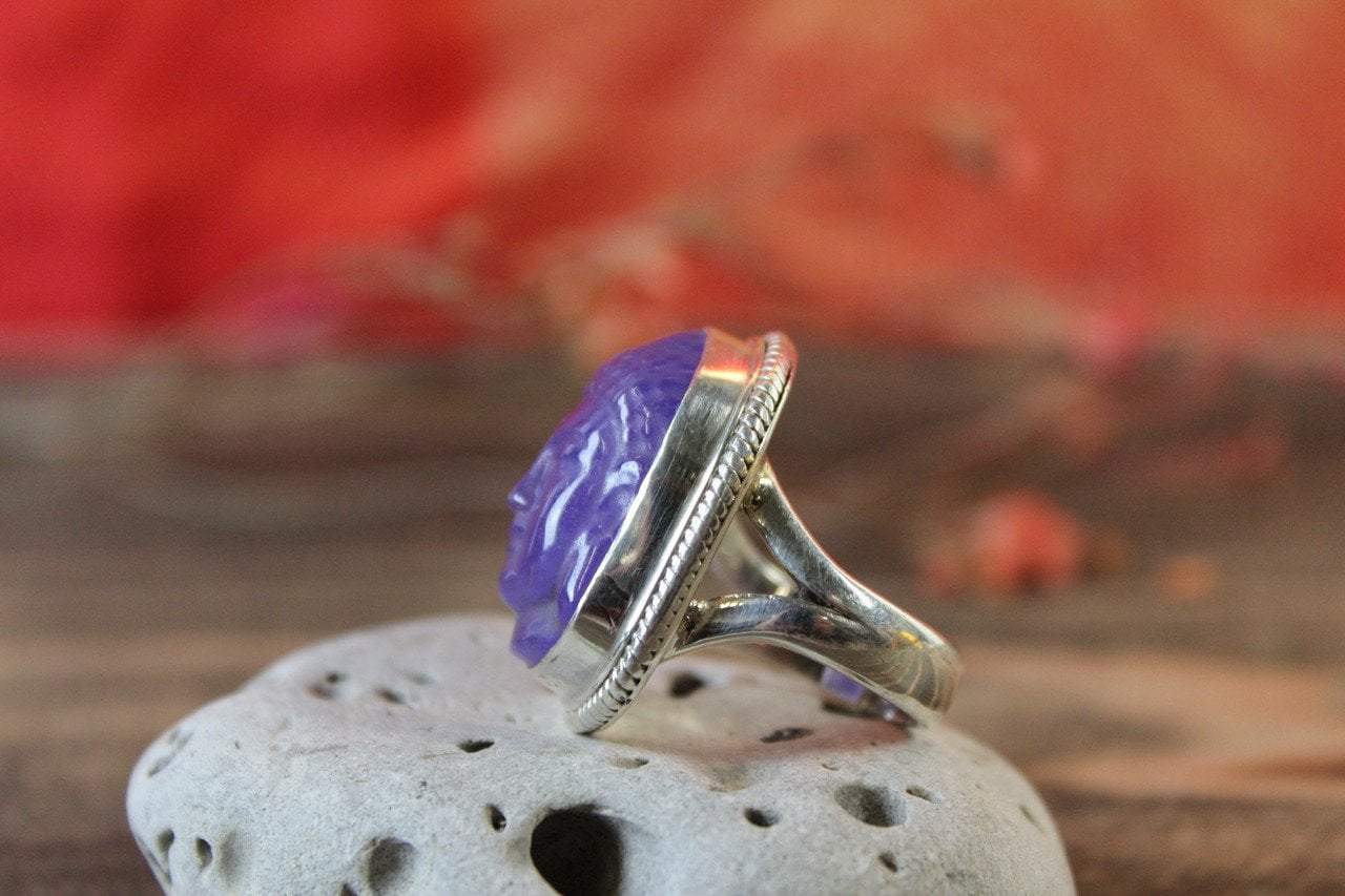 Amethyst Buddha Ring for Women - Healing Crystal Spiritual Jewelry for Meditation & Positive Energy - Perfect for Yoga, Mindfulness & Gift Giving