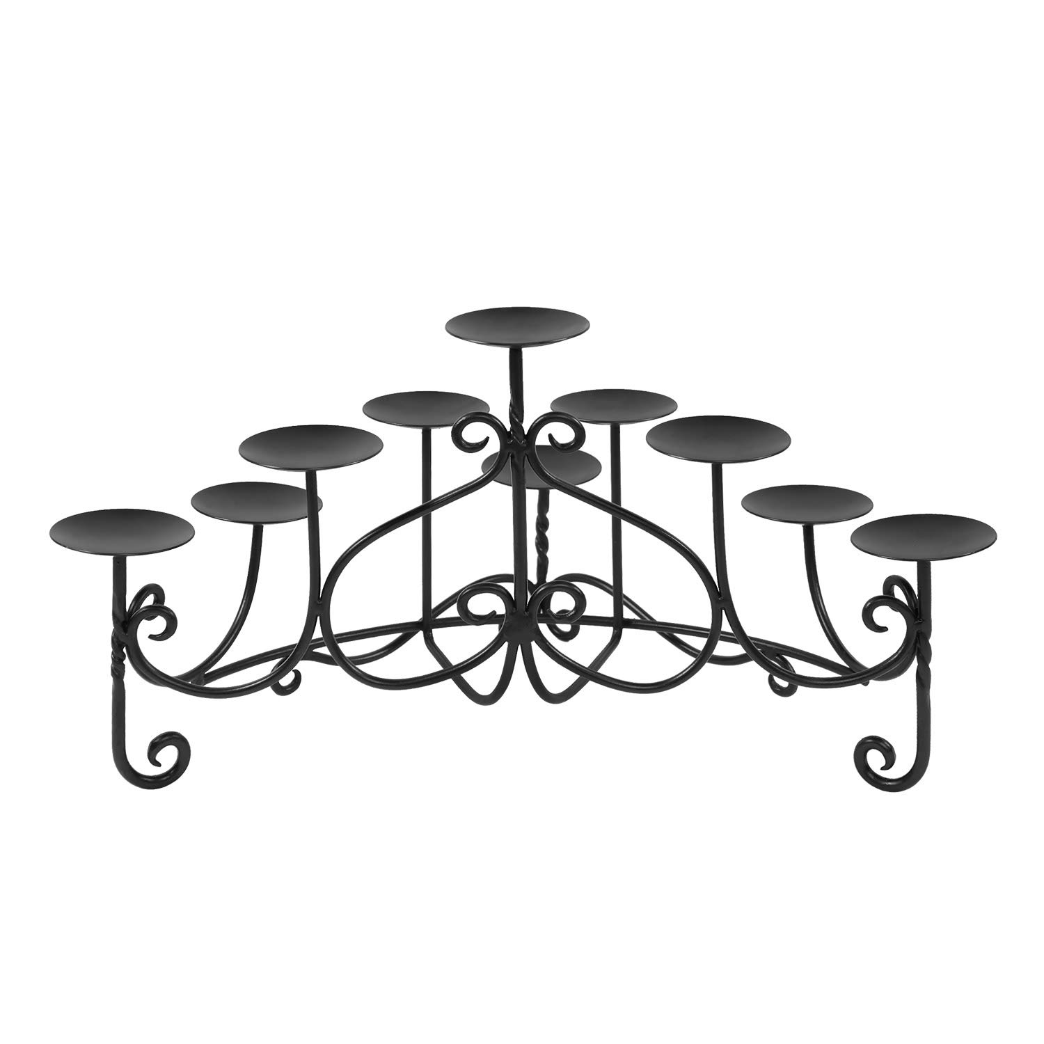 Elegant Wrought Iron Fireplace Candelabra with Spandrels - Perfect for Mantel Decor, Romantic Ambiance & Cozy Home Atmosphere