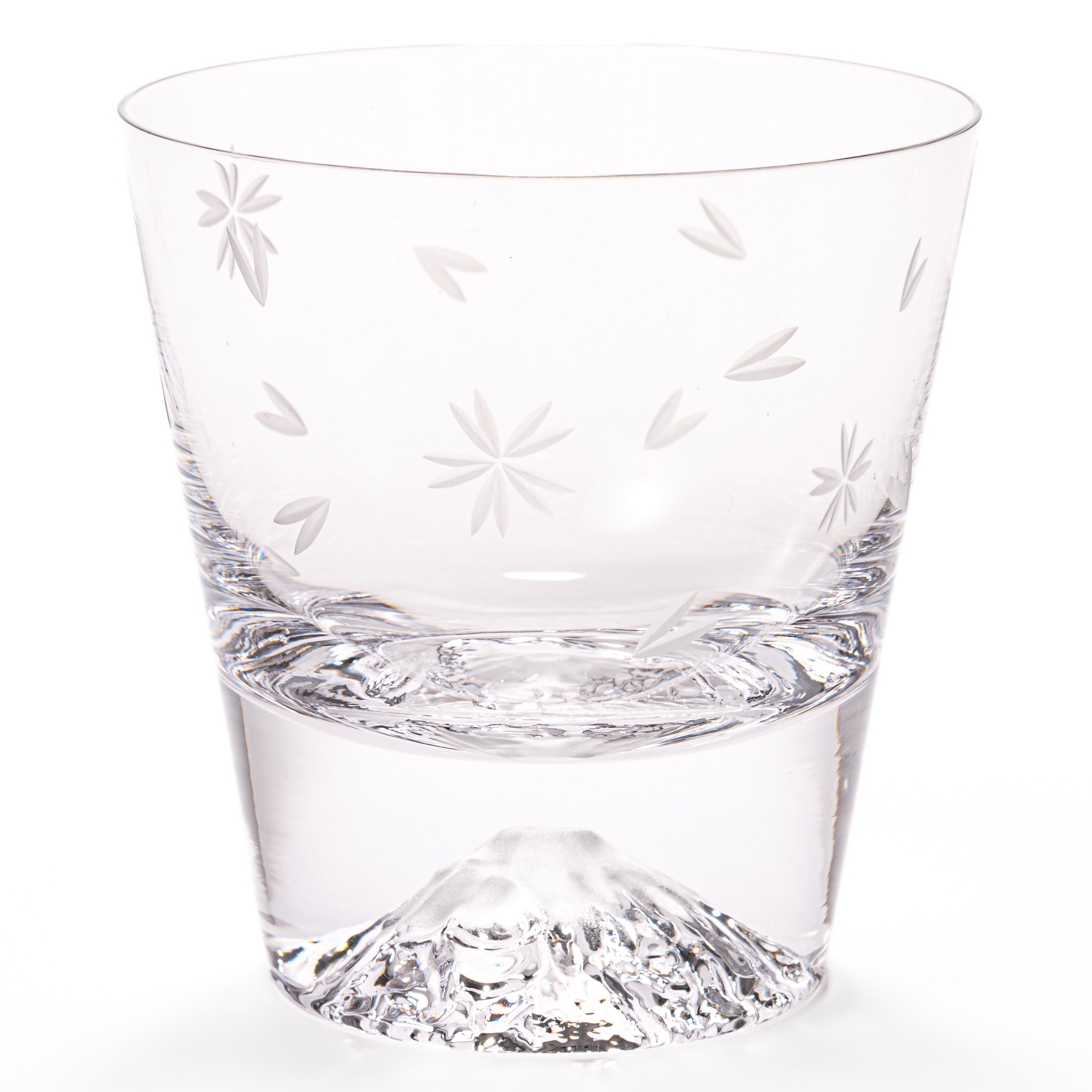 Tajima Mount Fuji Whiskey Glass Set - Japanese Cherry Blossom Design Rocks Glasses for Bourbon, Scotch & Cocktails - Perfect for Home Bar, Gifts & Japanese Culture Enthusiasts