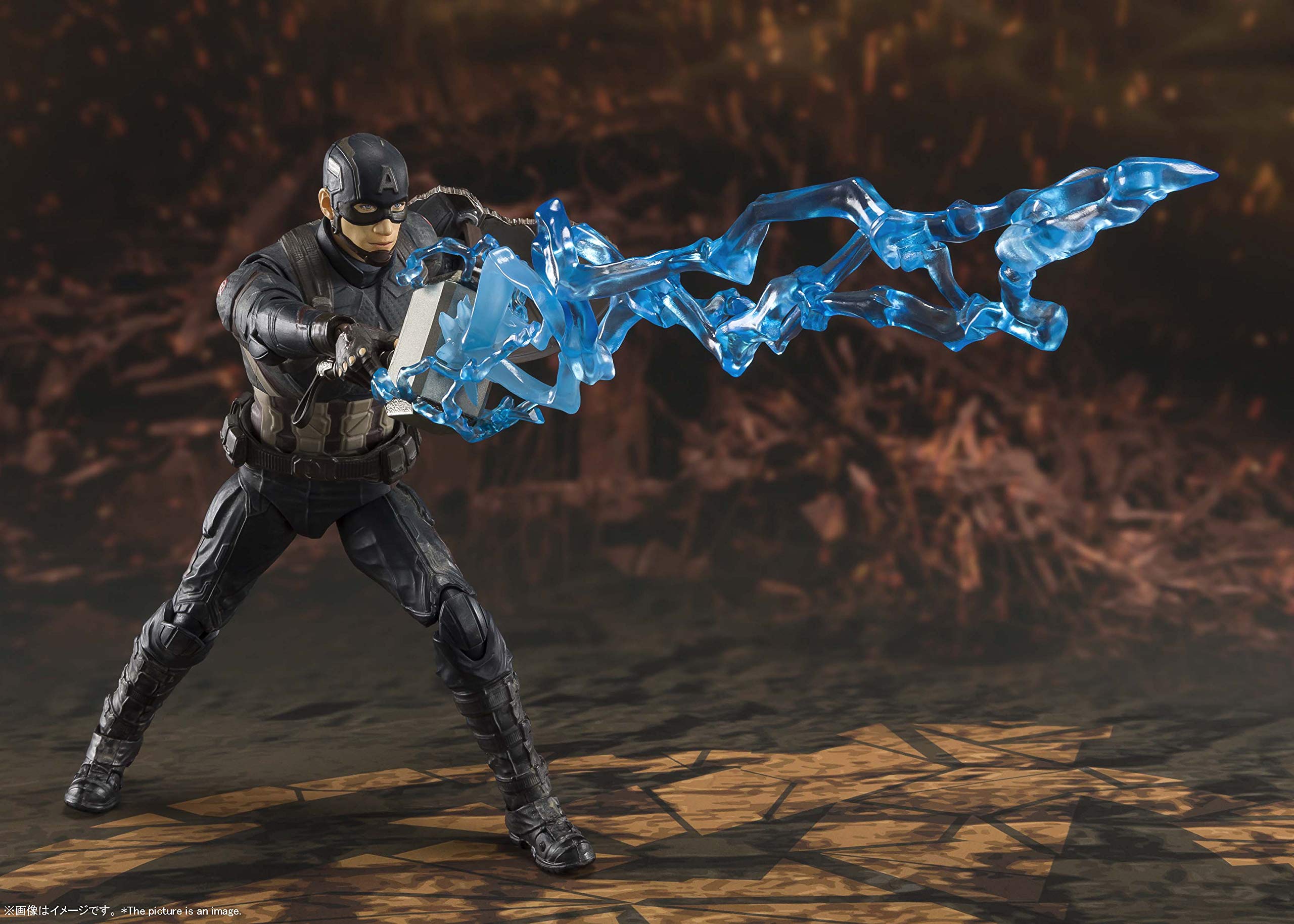 TAMASHII NATIONS Avengers Endgame Captain America Final Battle Edition Action Figure - Bandai Spirits S.H. Figuarts Collectible Toy for Marvel Fans & Display