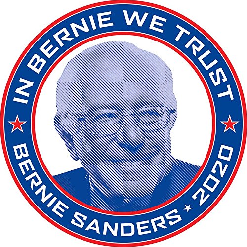 Bernie Sanders 2020 Campaign Magnet - 'In Bernie We Trust' Vinyl Magnetic Sheet (5 Inch) for Lockers, Cars, Signs & Refrigerators - Perfect for Political Supporters, Office Decor & Home Appliances