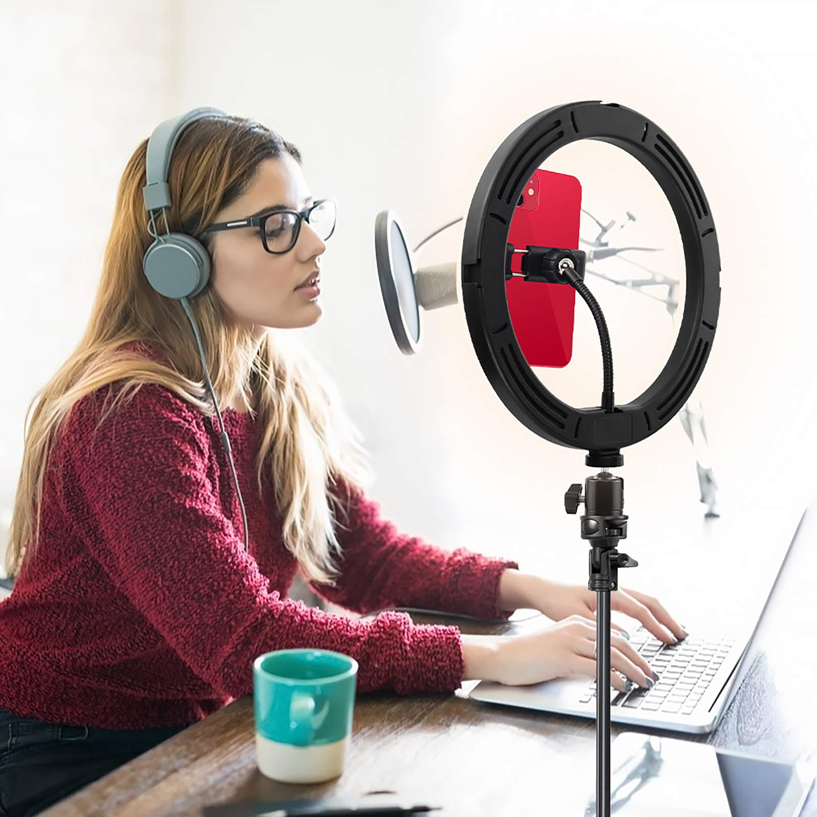 10-inch RGB Ring Light with 17 Colors & Adjustable Tripod Stand - Dimmable LED Circle Light for Makeup, Live Streaming, YouTube Videos, TikTok Content Creation & Photography