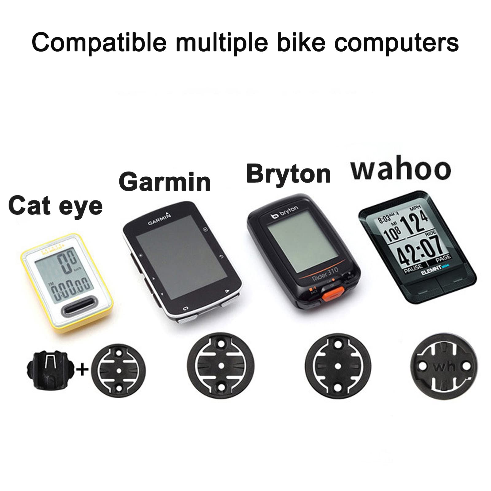 BSSOK Bike Computer Mount - Adjustable Angle Handlebar Stem Cap Holder for Garmin Edge, Wahoo Elemnt, Bryton & Cateye - Perfect for Road Cycling, Mountain Biking & Indoor Training