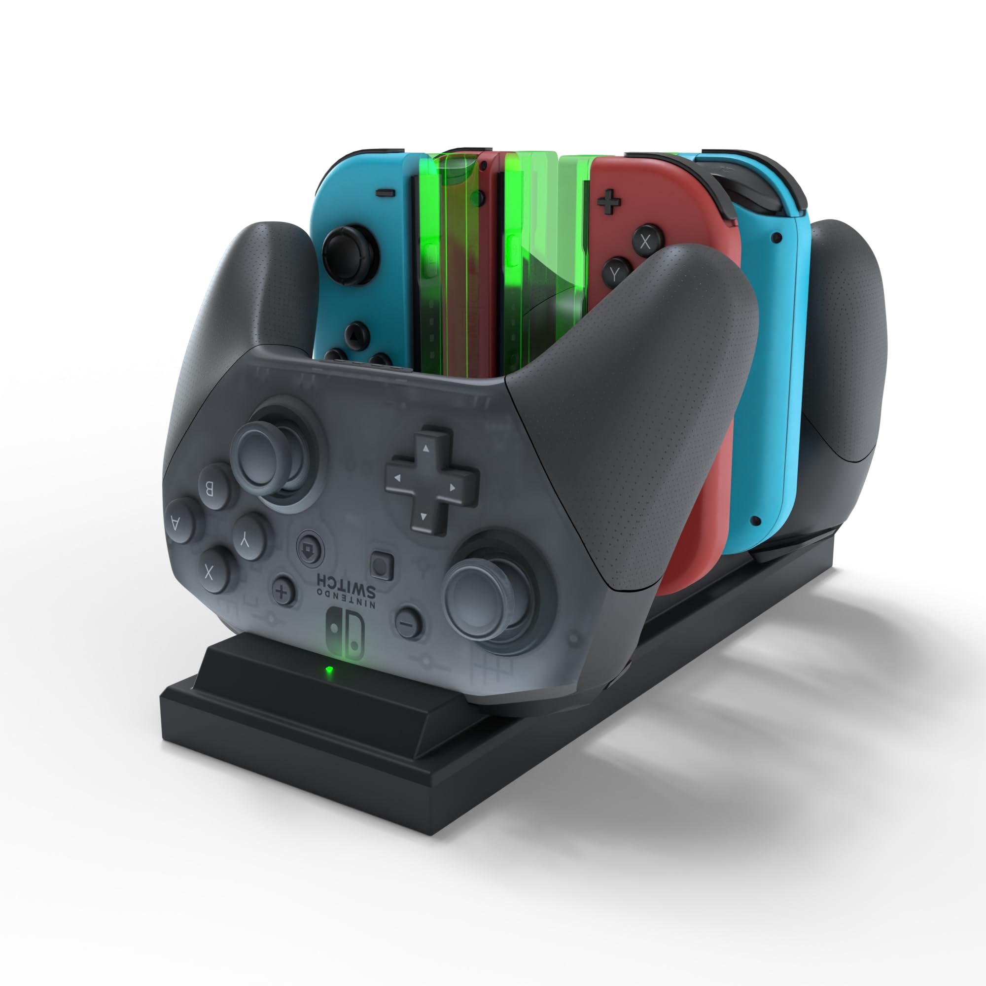 6-in-1 Nintendo Switch Charging Dock Station for Pro & Joy-Con Controllers - Fast Charging Stand for Switch Accessories - Perfect for Gaming Setup at Home or Travel