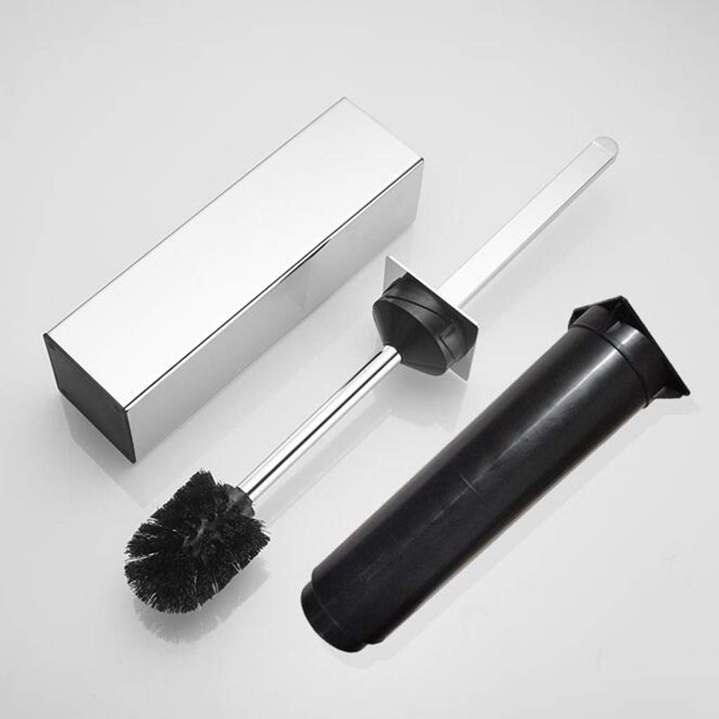 Modern Chrome Toilet Brush & Holder Set - Bathroom Cleaning Essentials