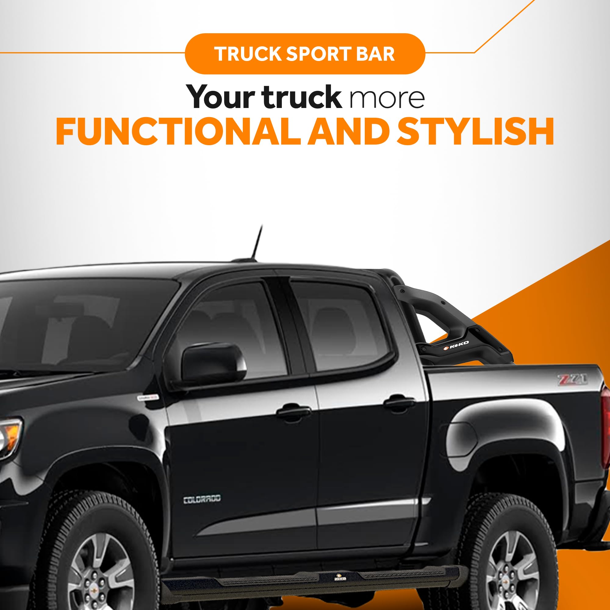 KEKO Truck Sport Bar for Colorado Crew/Quad Cab 2019-2025 - Alloy Steel & Carbon Steel - Easy Install for Off-Road Adventures