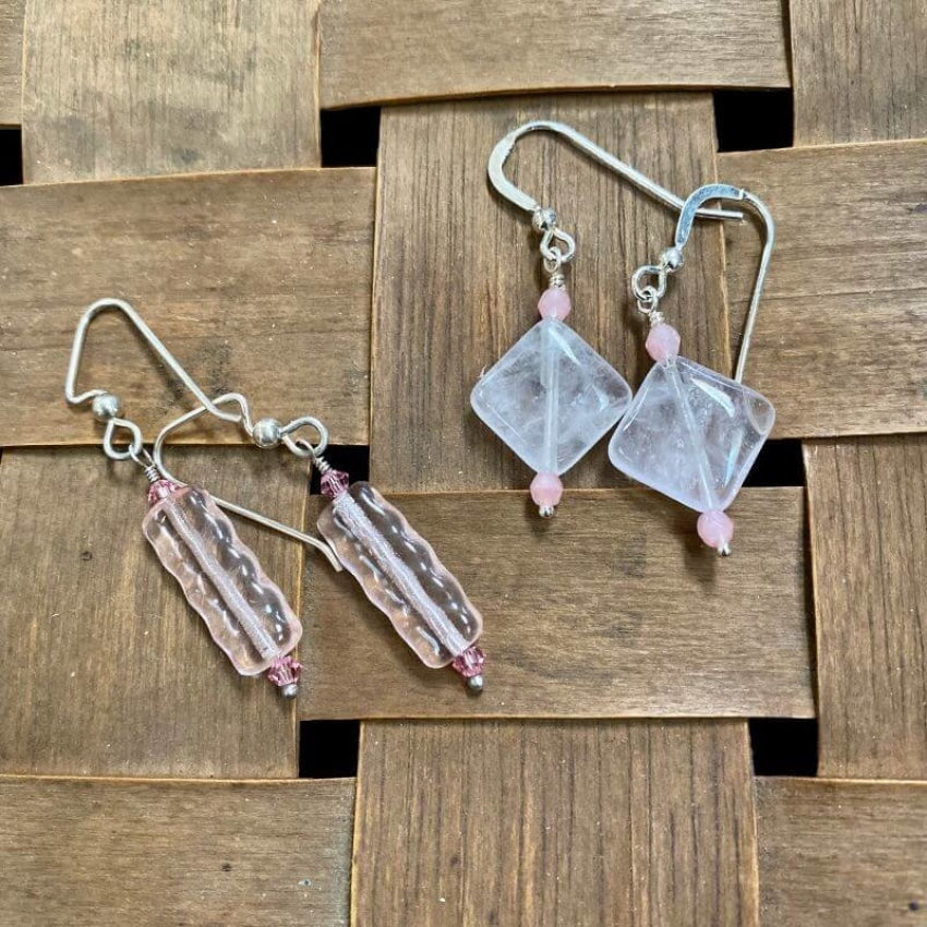 2 Pairs Sterling Silver Beaded Earrings for Women - Elegant Dangle Jewelry for Parties, Weddings & Everyday Wear