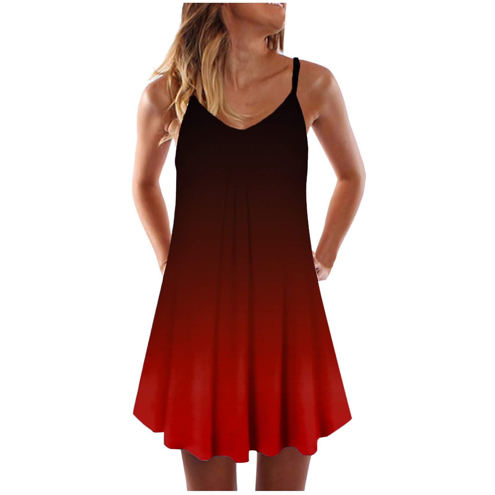 COOKI Women's Sleeveless Tie-Dye Print Mini Dress - Casual Summer Tank Dress for Beach, Party & Everyday Wear | Breathable Comfort & Stylish Design