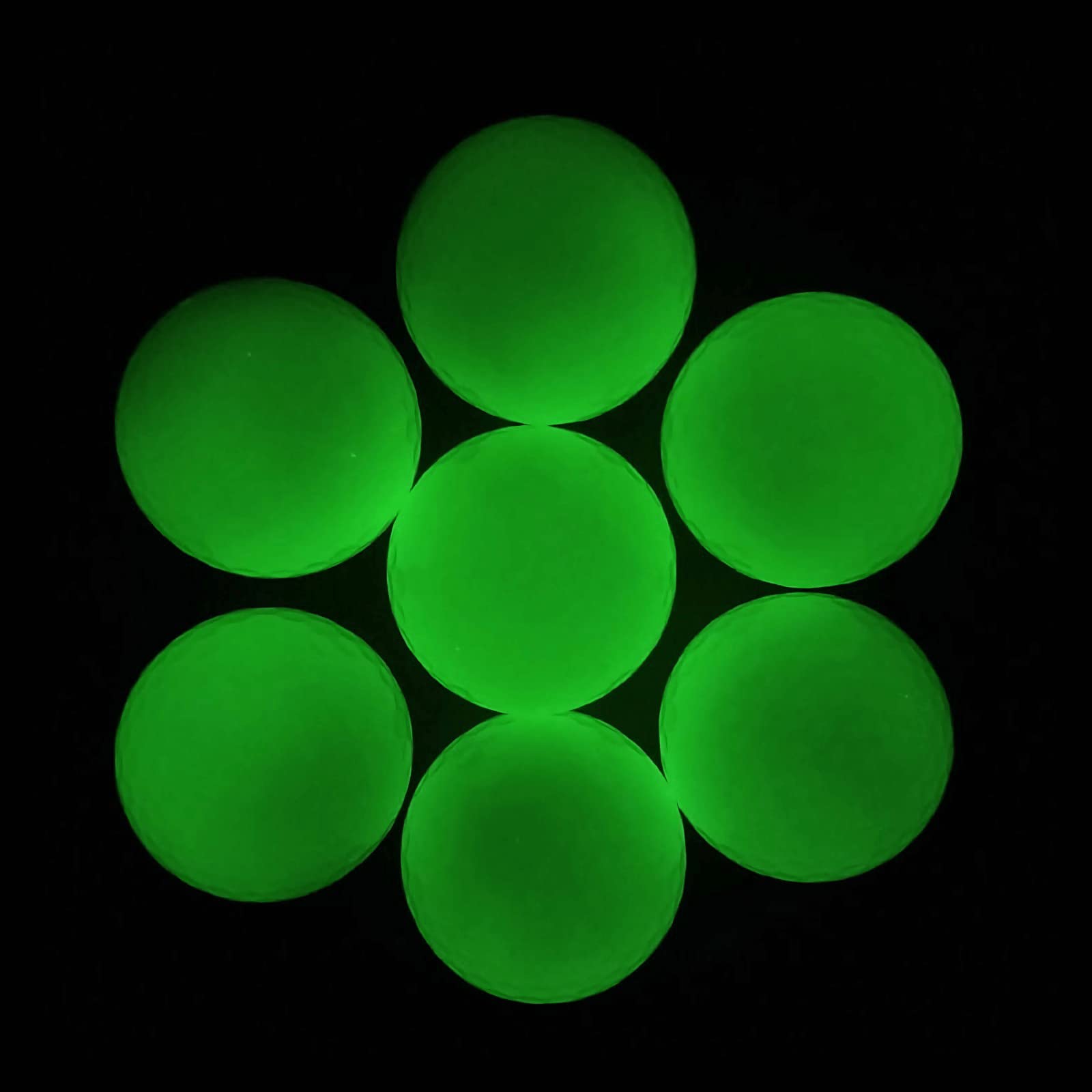 Glow in The Dark Golf Balls - Fluorescent Luminous Night Practice Golf Balls with 20-30 Minute Glow, No LED, Rechargeable with UV Flashlight - Perfect for Night Golf, Backyard Practice & Glow-in-the-Dark Sports