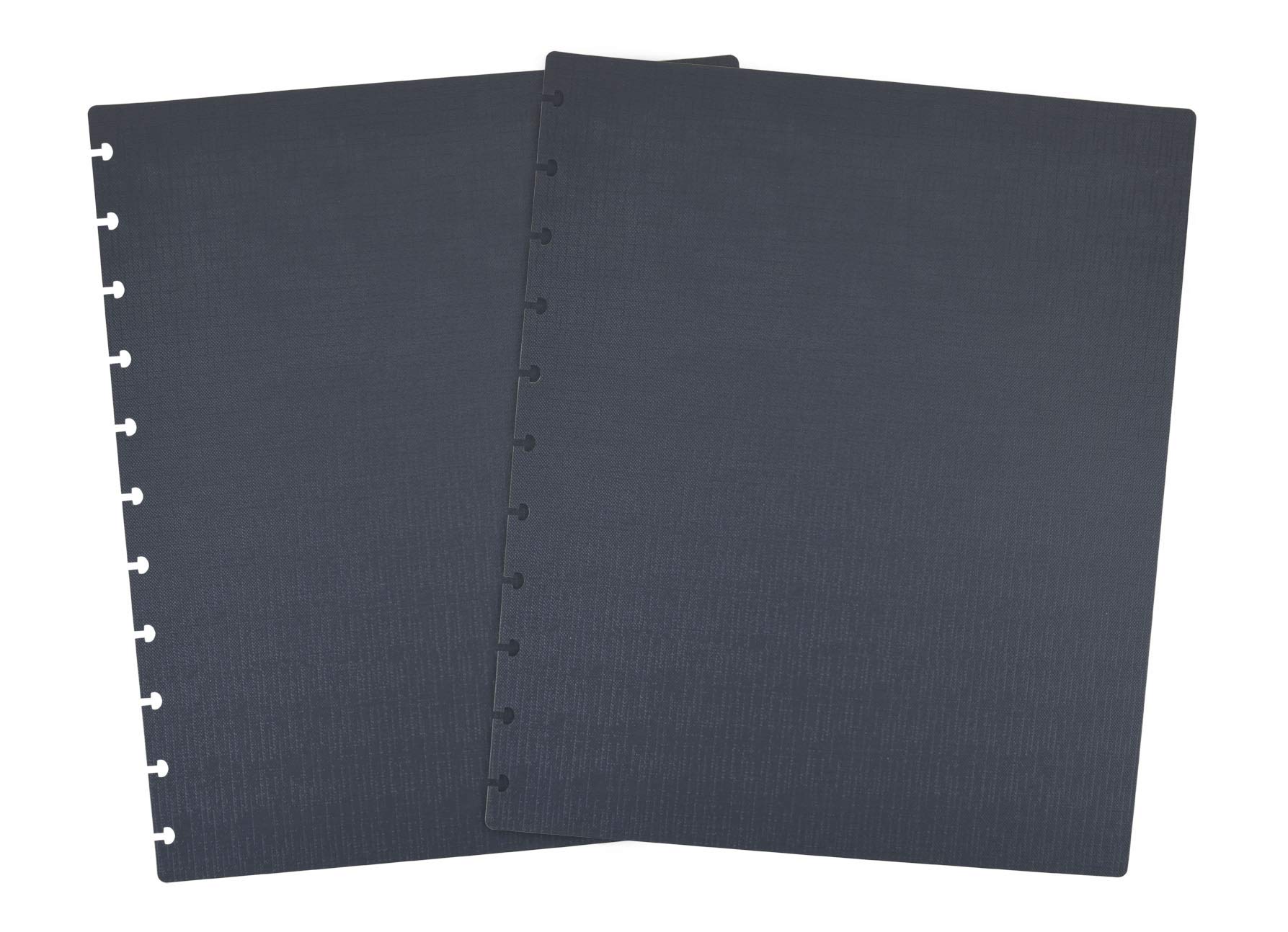 Talia Discbound Notebook Cover and Disc Set - 3-Pack Letter Size (Black, Blue, Gray) for Office, School & Planner Organization